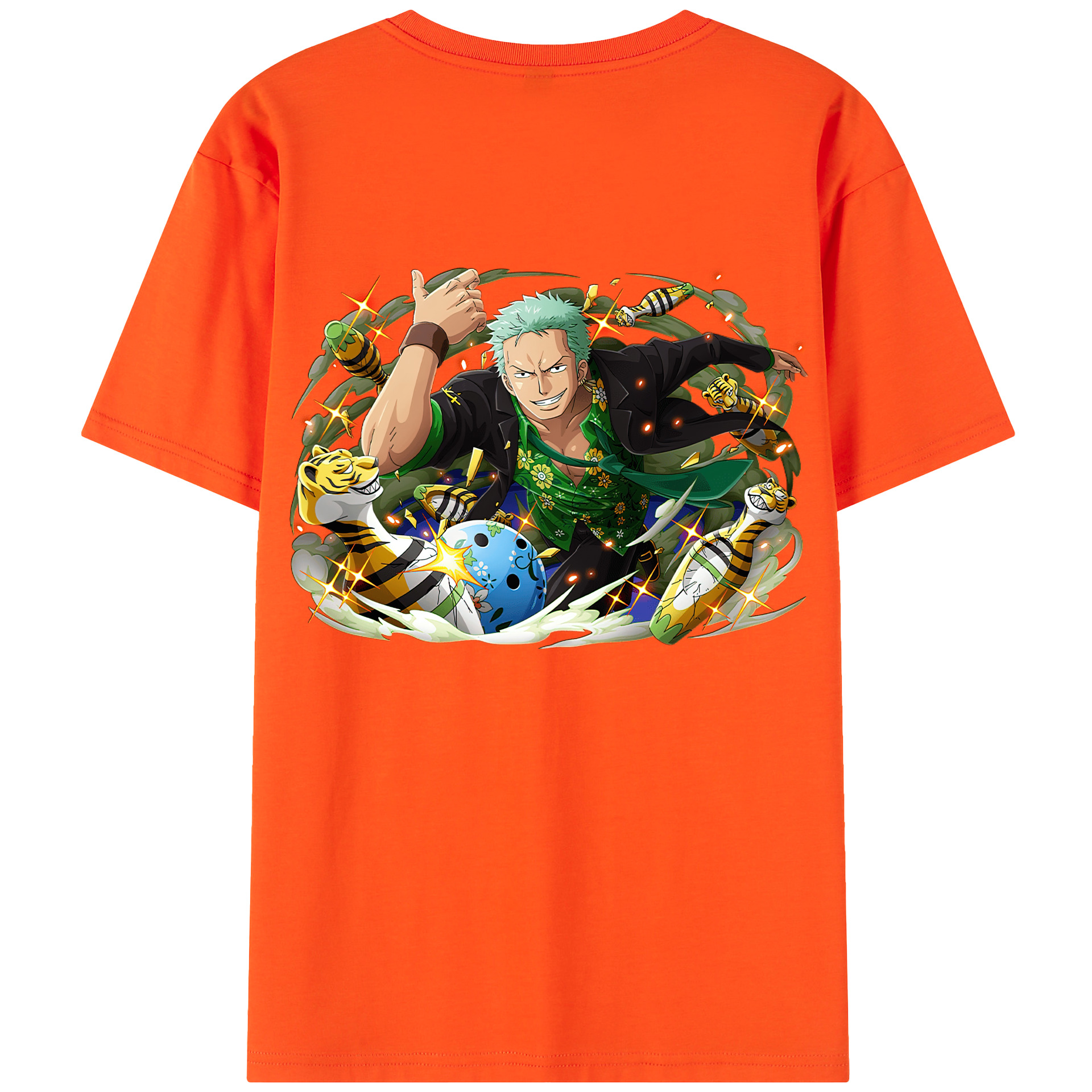 ワンピース ロロノア・ゾロ ONE PIECE Roronoa Zoro 綿100％半袖Tシャツ（背面プリント）