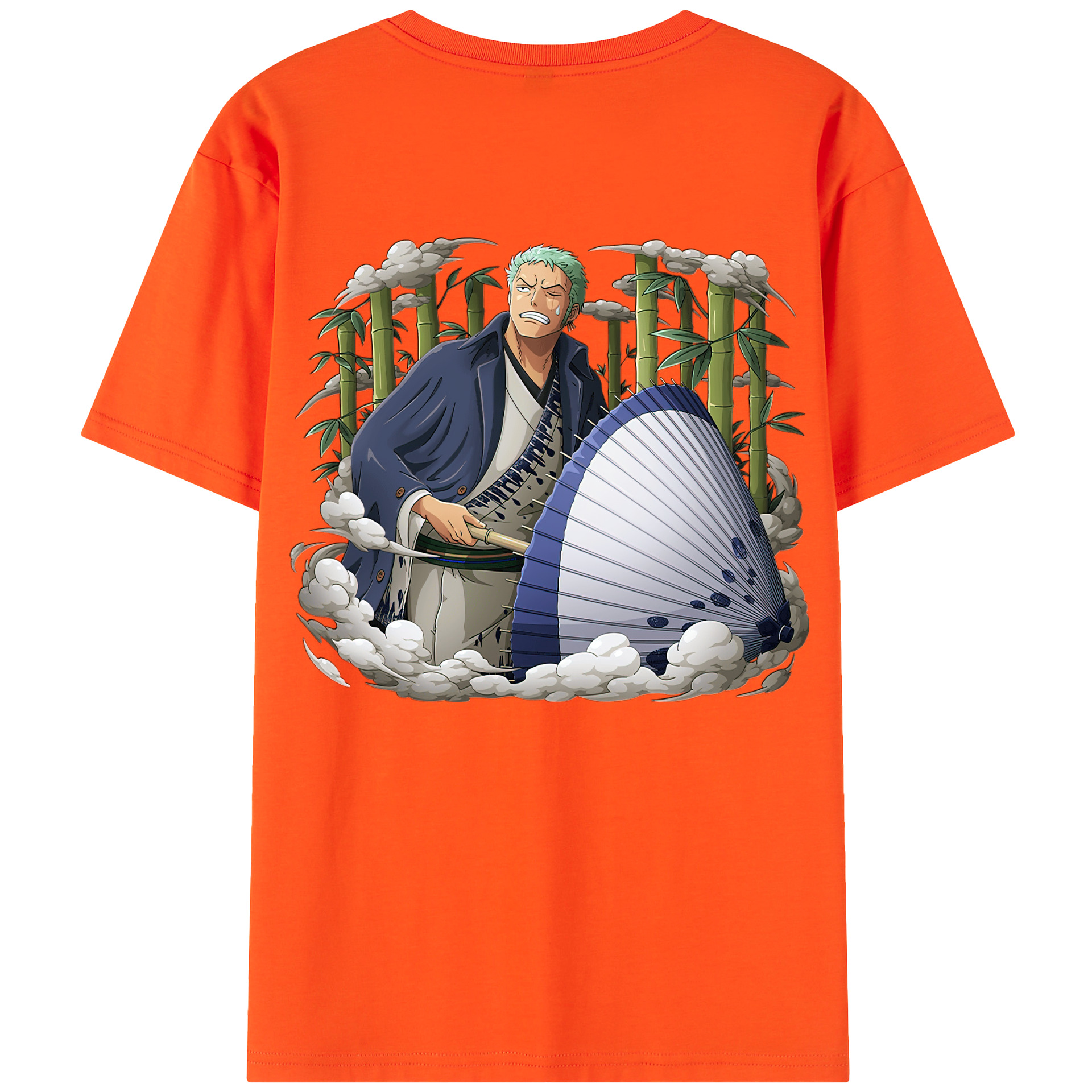 ワンピース ロロノア・ゾロ ONE PIECE Roronoa Zoro 綿100％半袖Tシャツ（背面プリント）