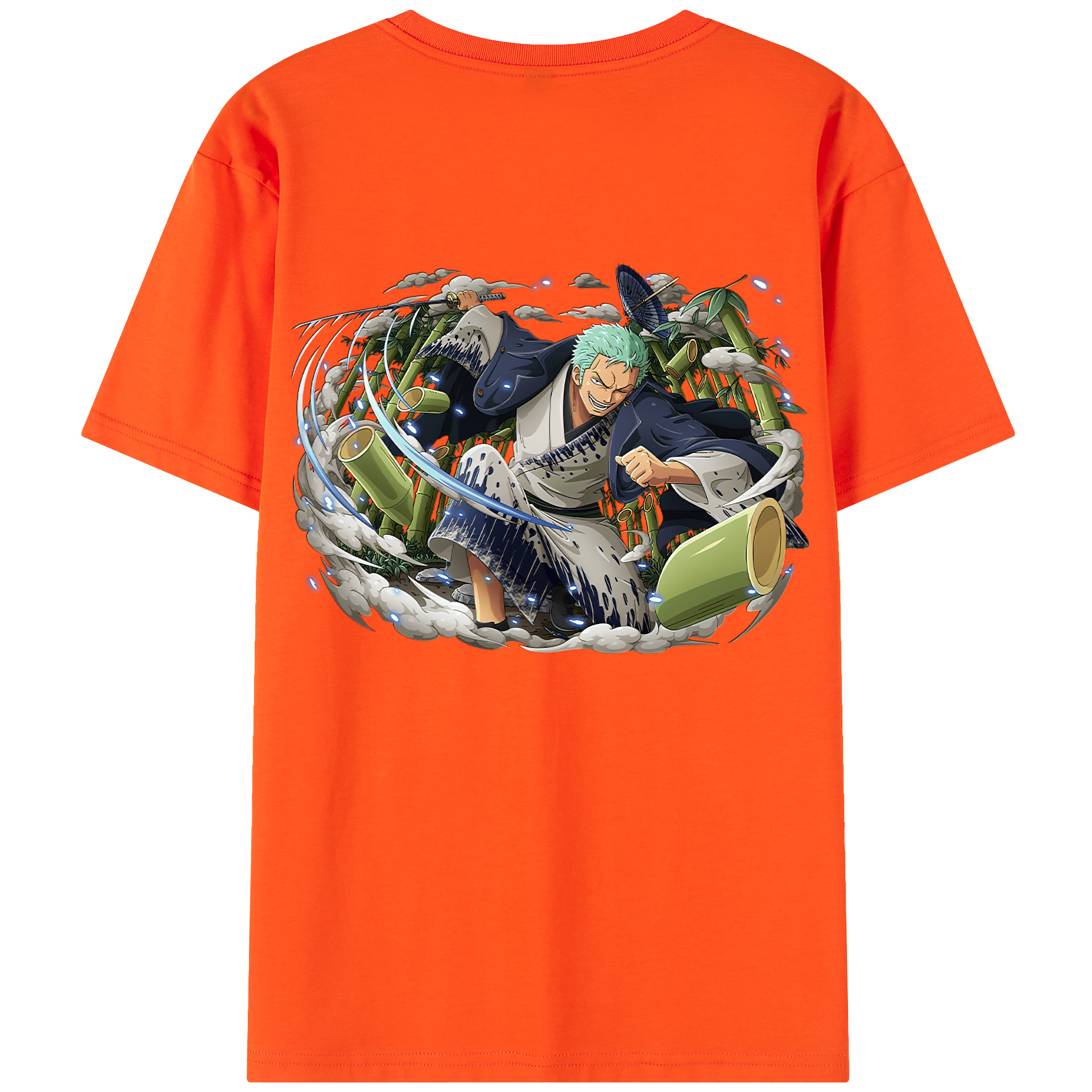 ワンピース ロロノア・ゾロ ONE PIECE Roronoa Zoro 綿100％半袖Tシャツ（背面プリント）
