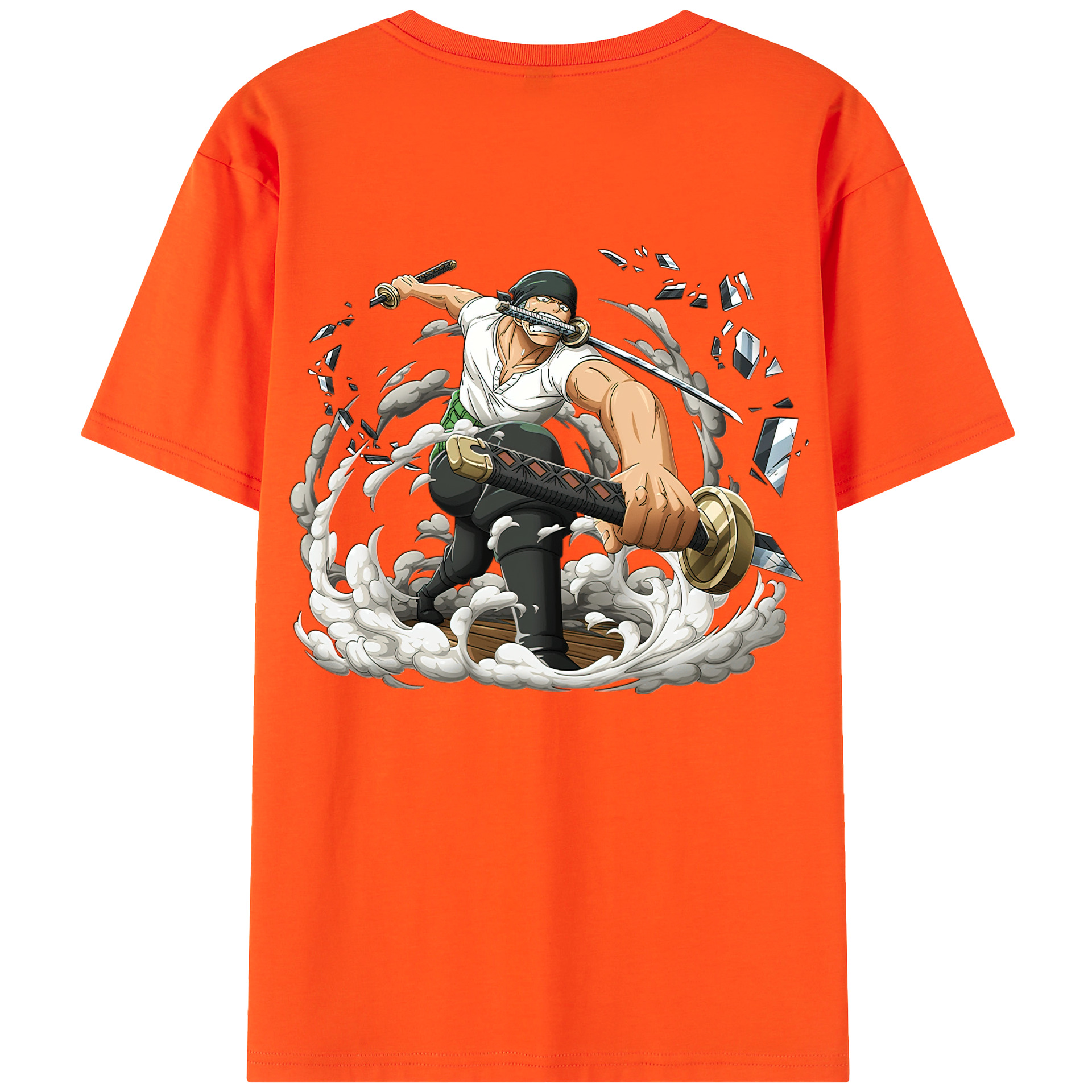ワンピース ロロノア・ゾロ ONE PIECE Roronoa Zoro 綿100％半袖Tシャツ（背面プリント）