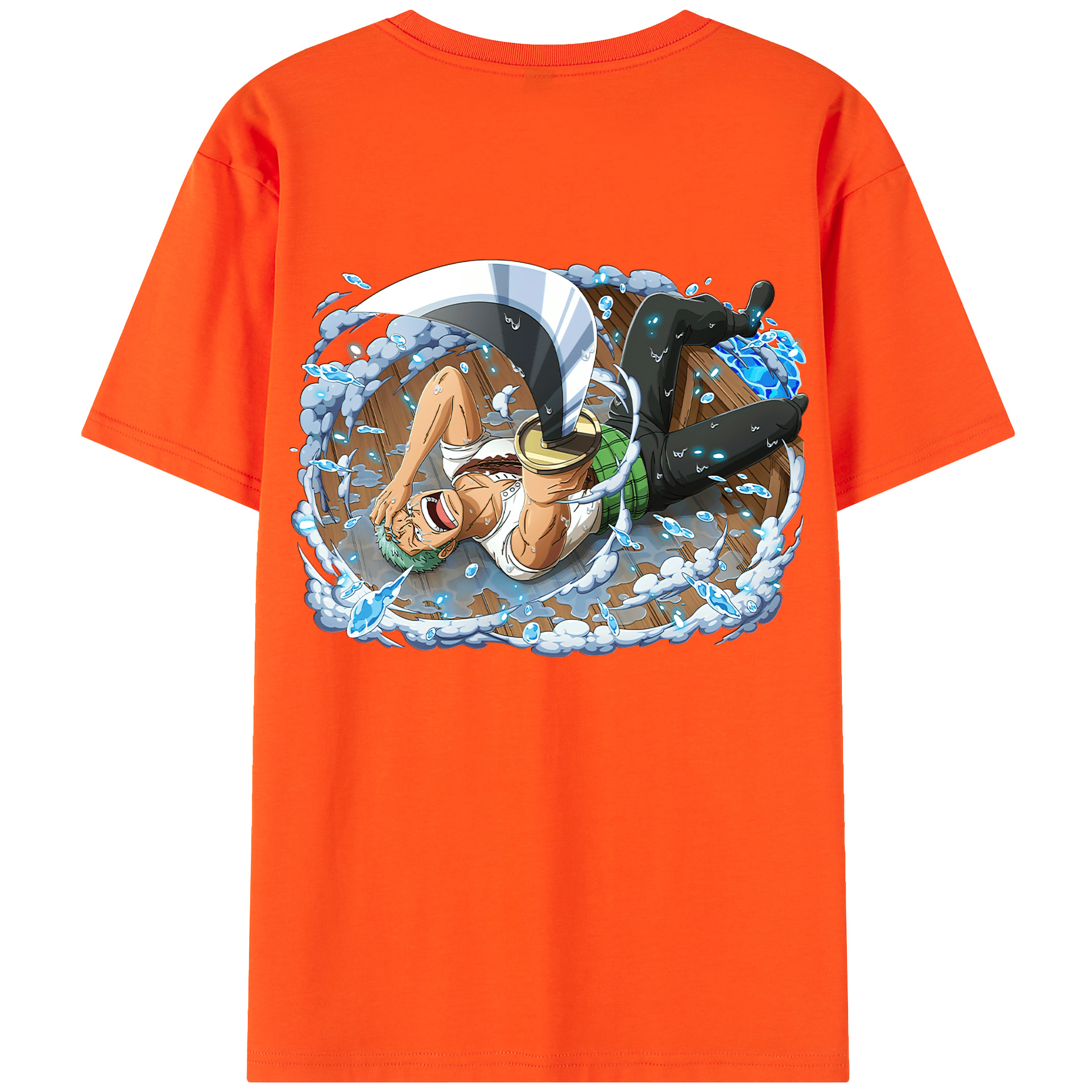 ワンピース ロロノア・ゾロ ONE PIECE Roronoa Zoro 綿100％半袖Tシャツ（背面プリント）