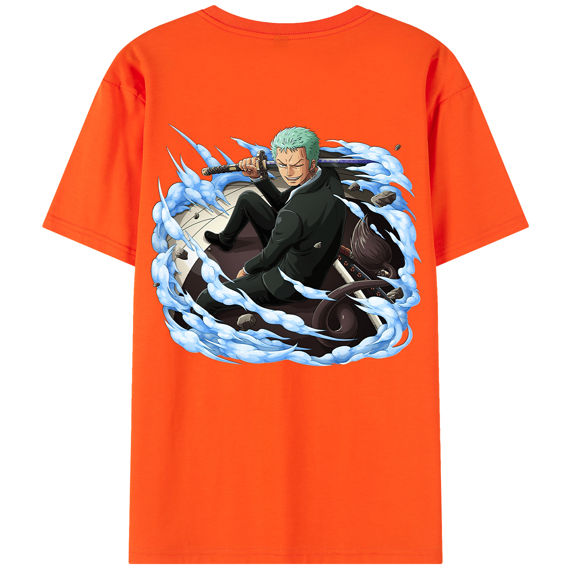 ワンピース ロロノア・ゾロ ONE PIECE Roronoa Zoro 綿100％半袖Tシャツ（背面プリント）