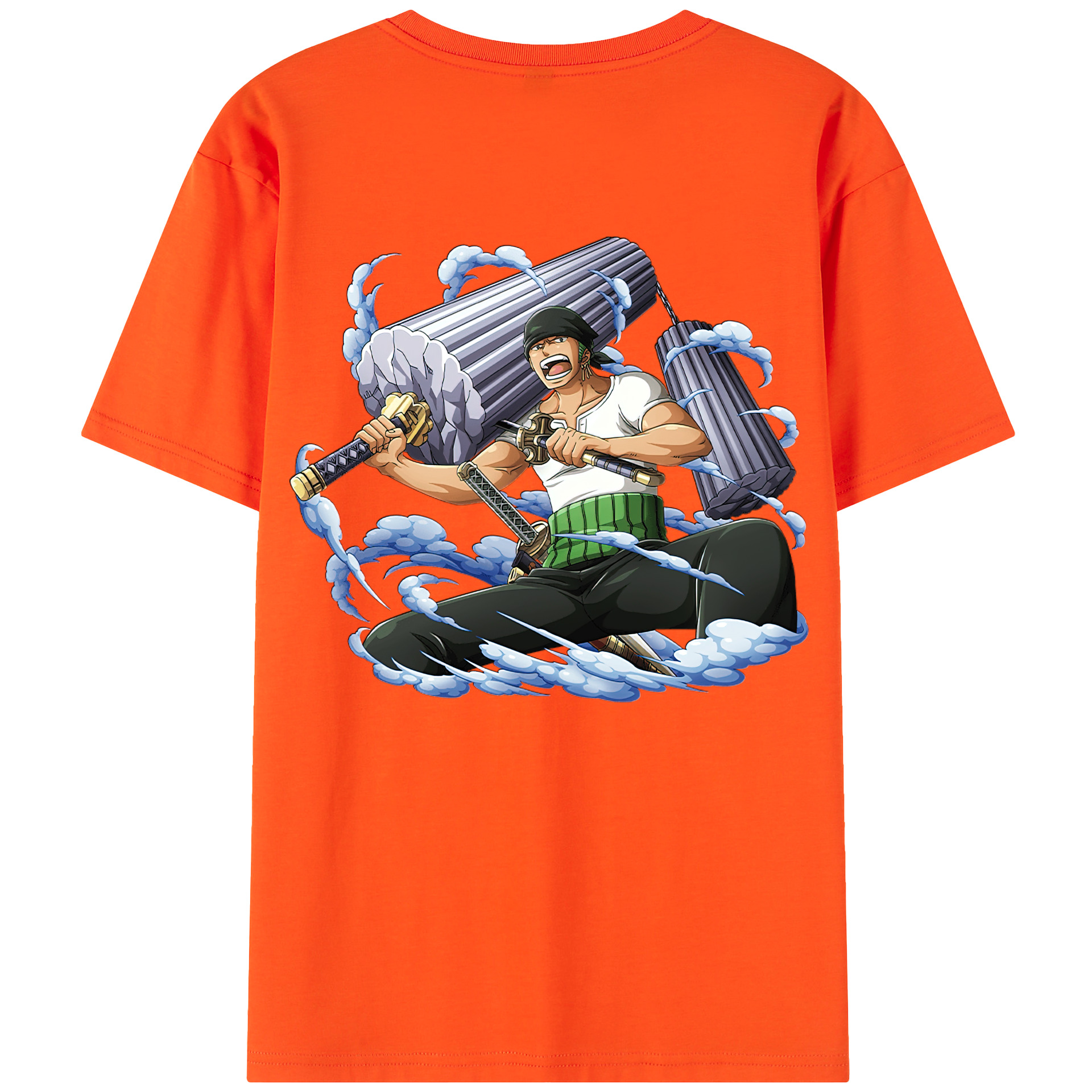 ワンピース ロロノア・ゾロ ONE PIECE Roronoa Zoro 綿100％半袖Tシャツ（背面プリント）