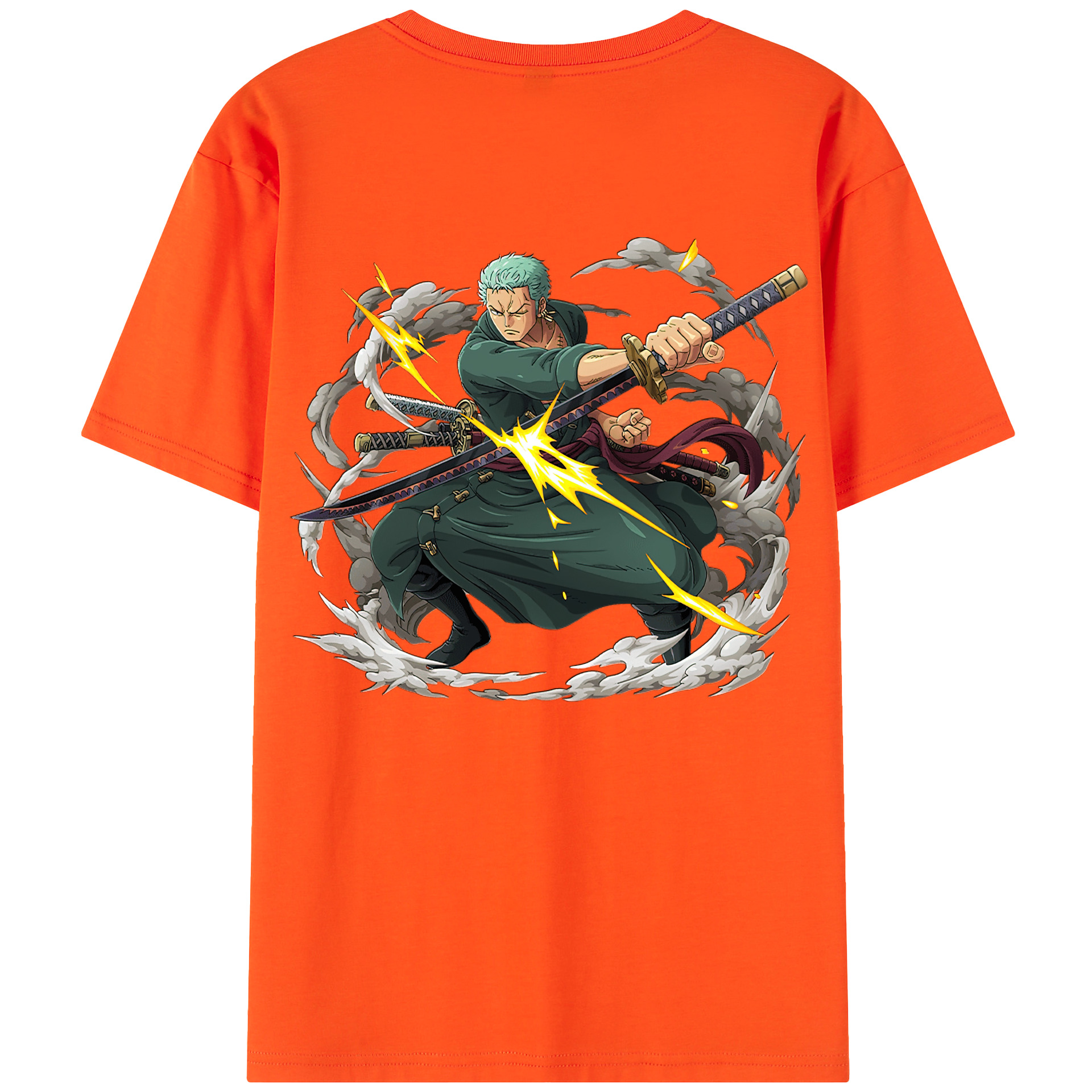 ワンピース ロロノア・ゾロ ONE PIECE Roronoa Zoro 綿100％半袖Tシャツ（背面プリント）