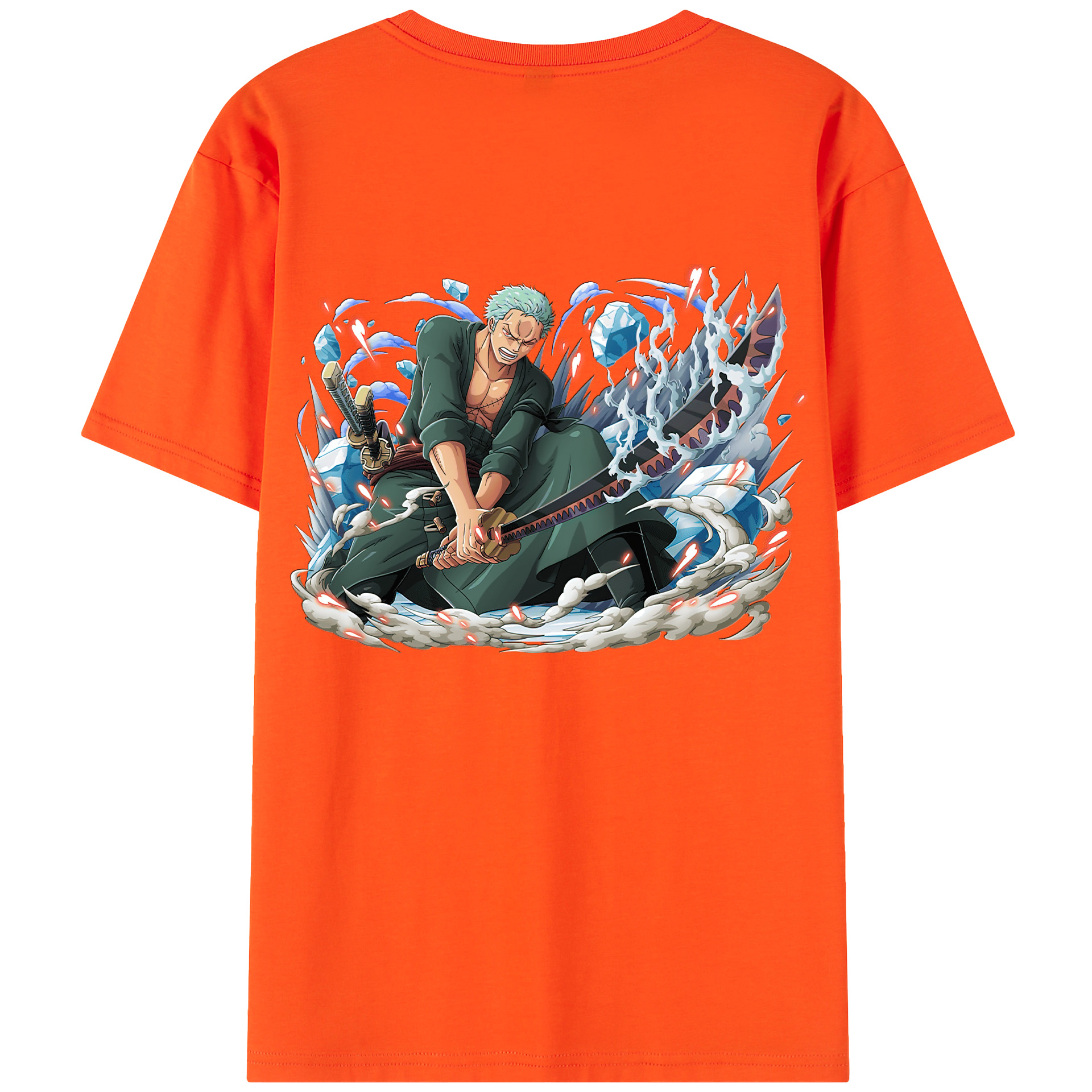 ワンピース ロロノア・ゾロ ONE PIECE Roronoa Zoro 綿100％半袖Tシャツ（背面プリント）