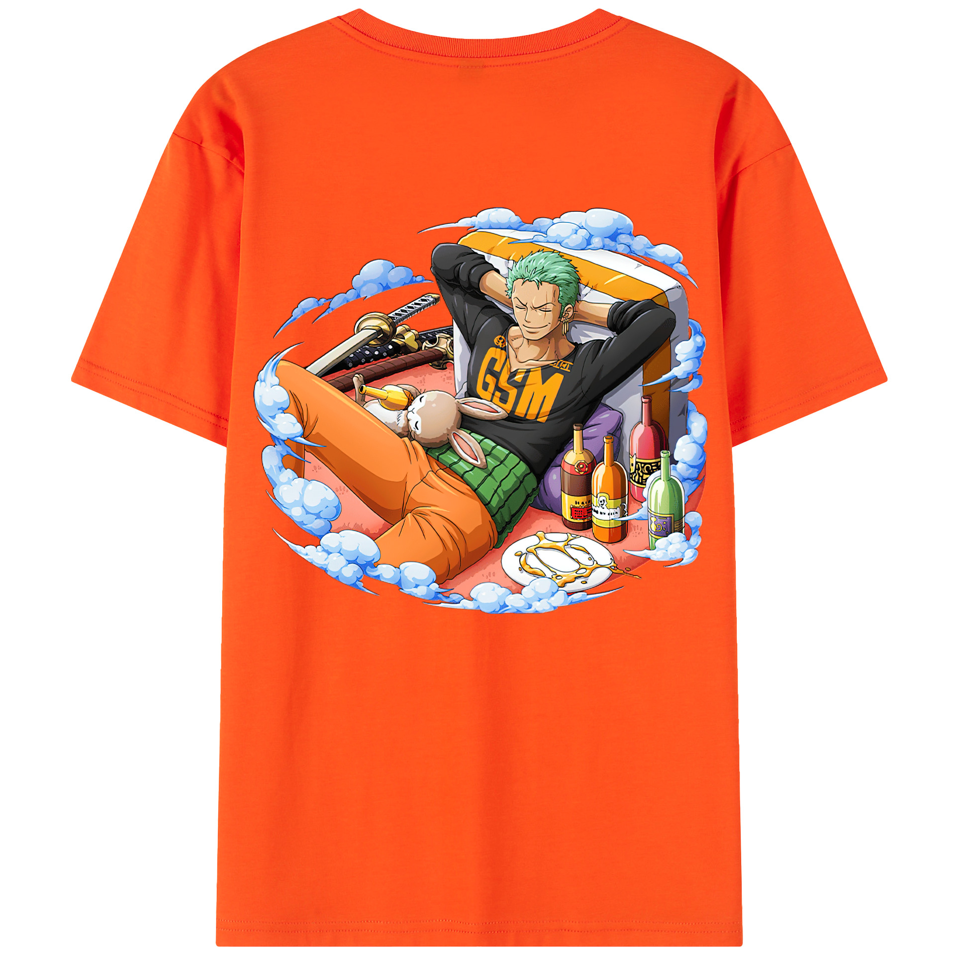 ワンピース ロロノア・ゾロ ONE PIECE Roronoa Zoro 綿100％半袖Tシャツ（背面プリント）