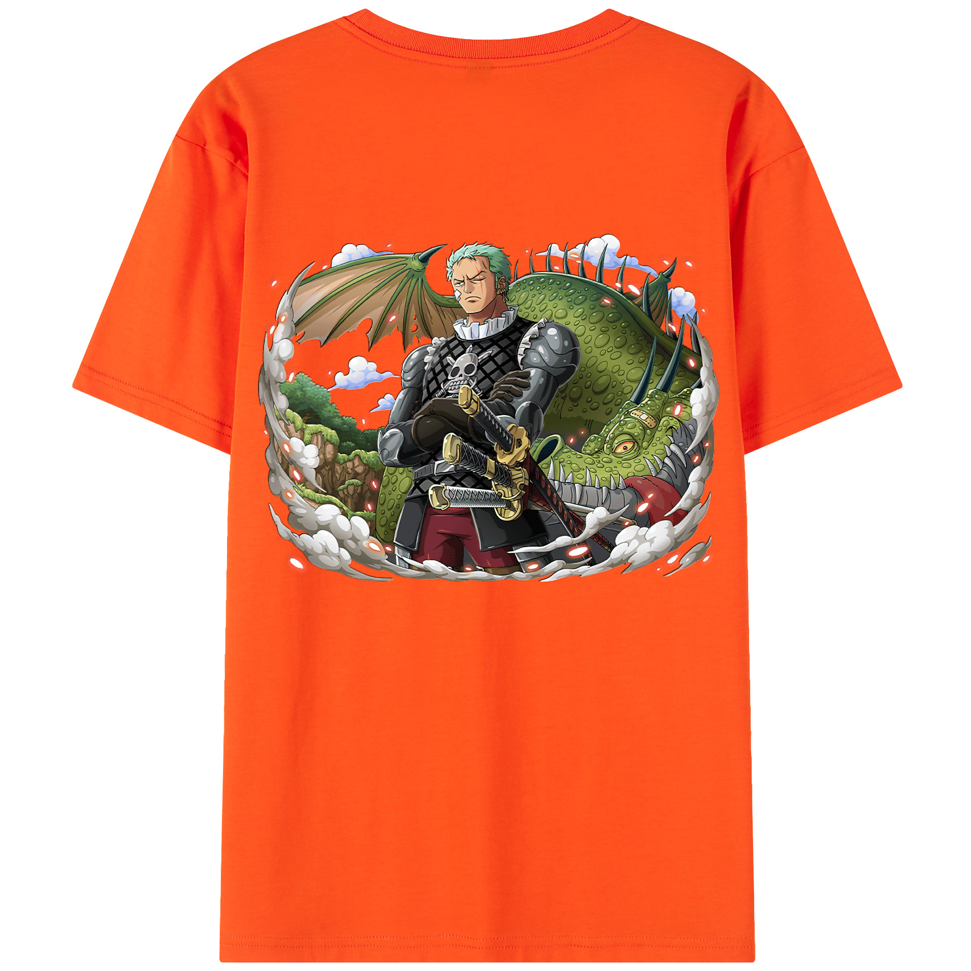 ワンピース ロロノア・ゾロ ONE PIECE Roronoa Zoro 綿100％半袖Tシャツ（背面プリント）