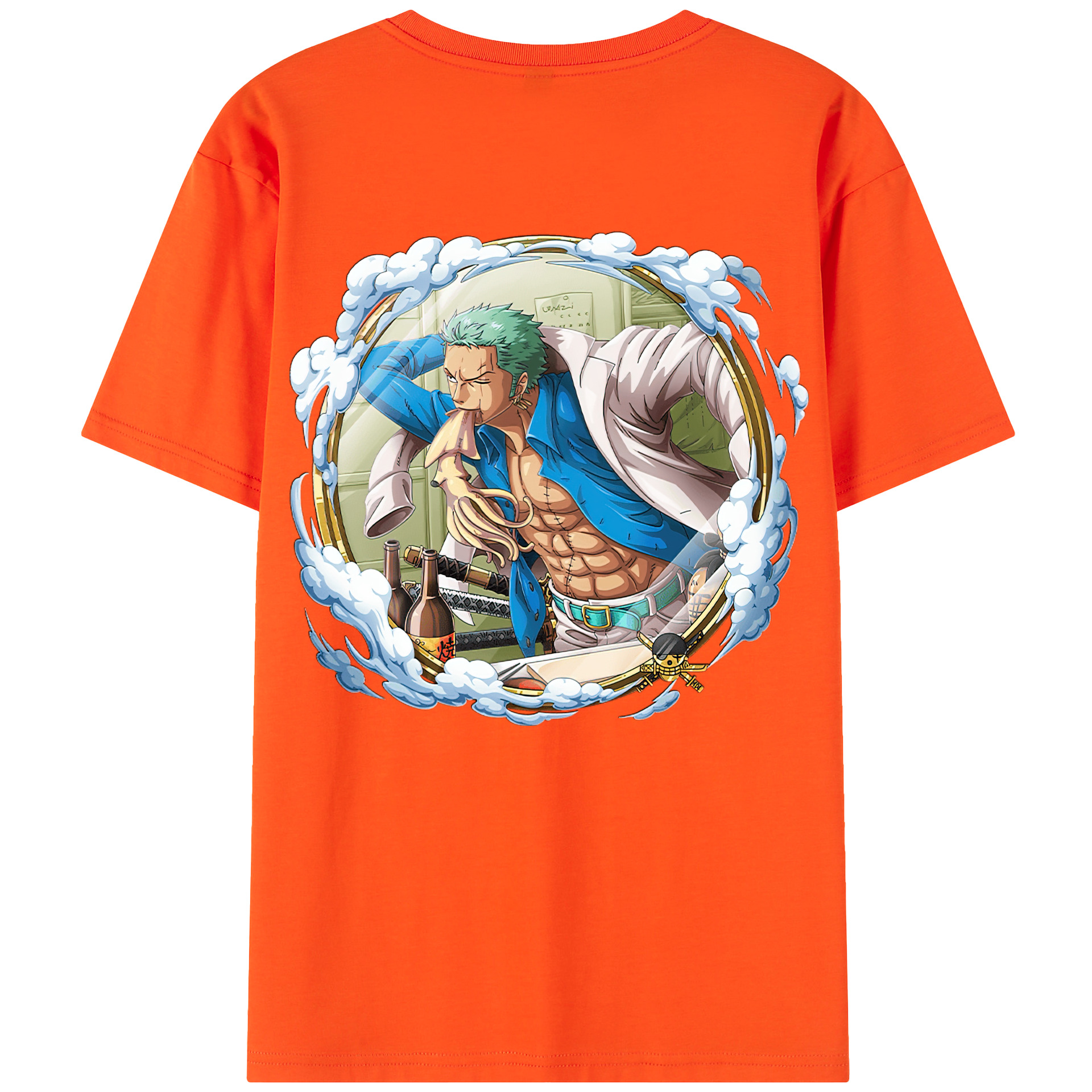 ワンピース ロロノア・ゾロ ONE PIECE Roronoa Zoro 綿100％半袖Tシャツ（背面プリント）