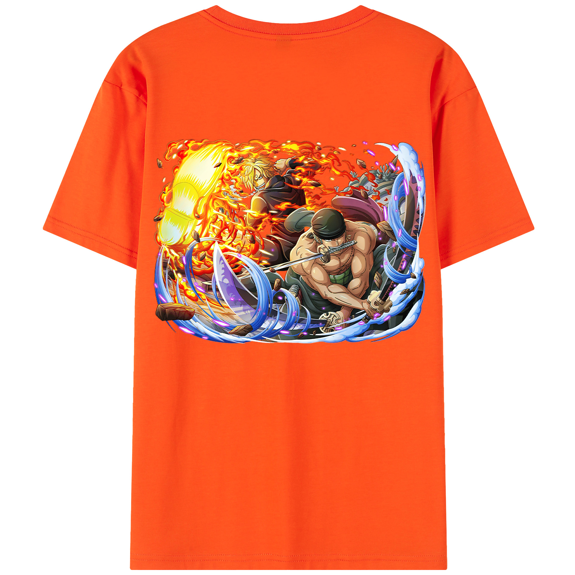 ワンピース ロロノア・ゾロ ONE PIECE Roronoa Zoro 綿100％半袖Tシャツ（背面プリント）