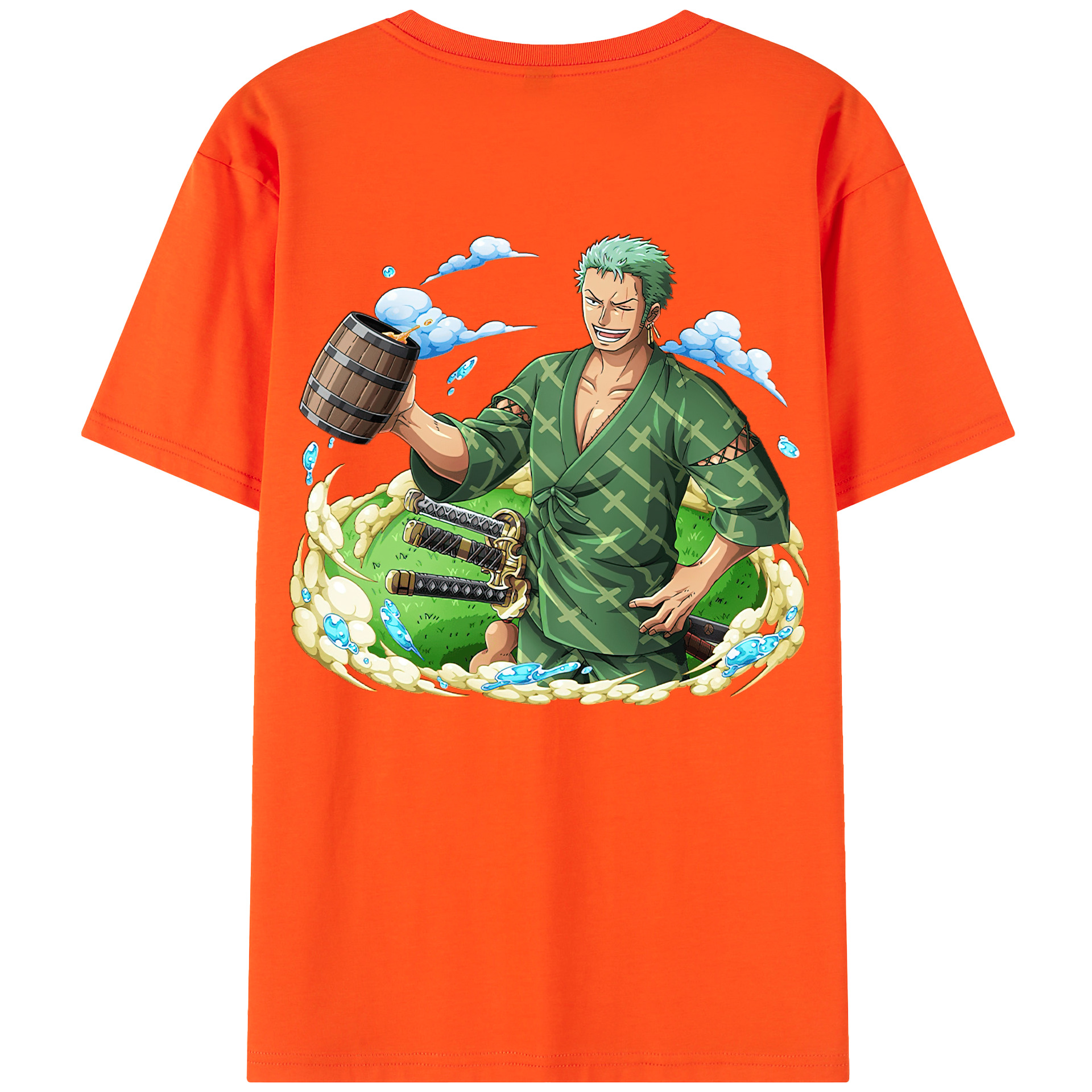 ワンピース ロロノア・ゾロ ONE PIECE Roronoa Zoro 綿100％半袖Tシャツ（背面プリント）
