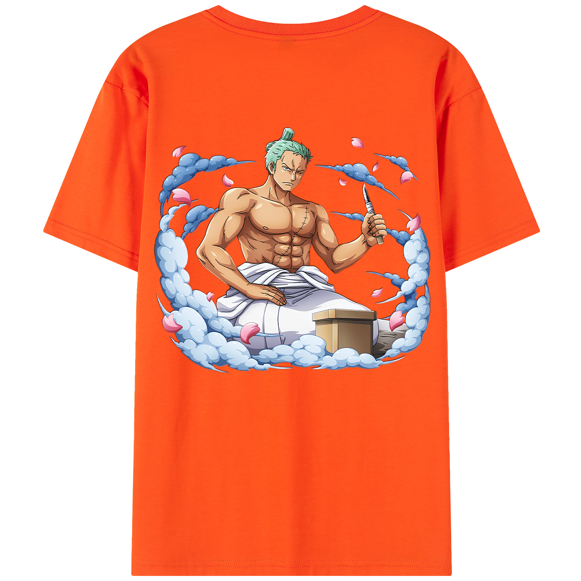 ワンピース ロロノア・ゾロ ONE PIECE Roronoa Zoro 綿100％半袖Tシャツ（背面プリント）