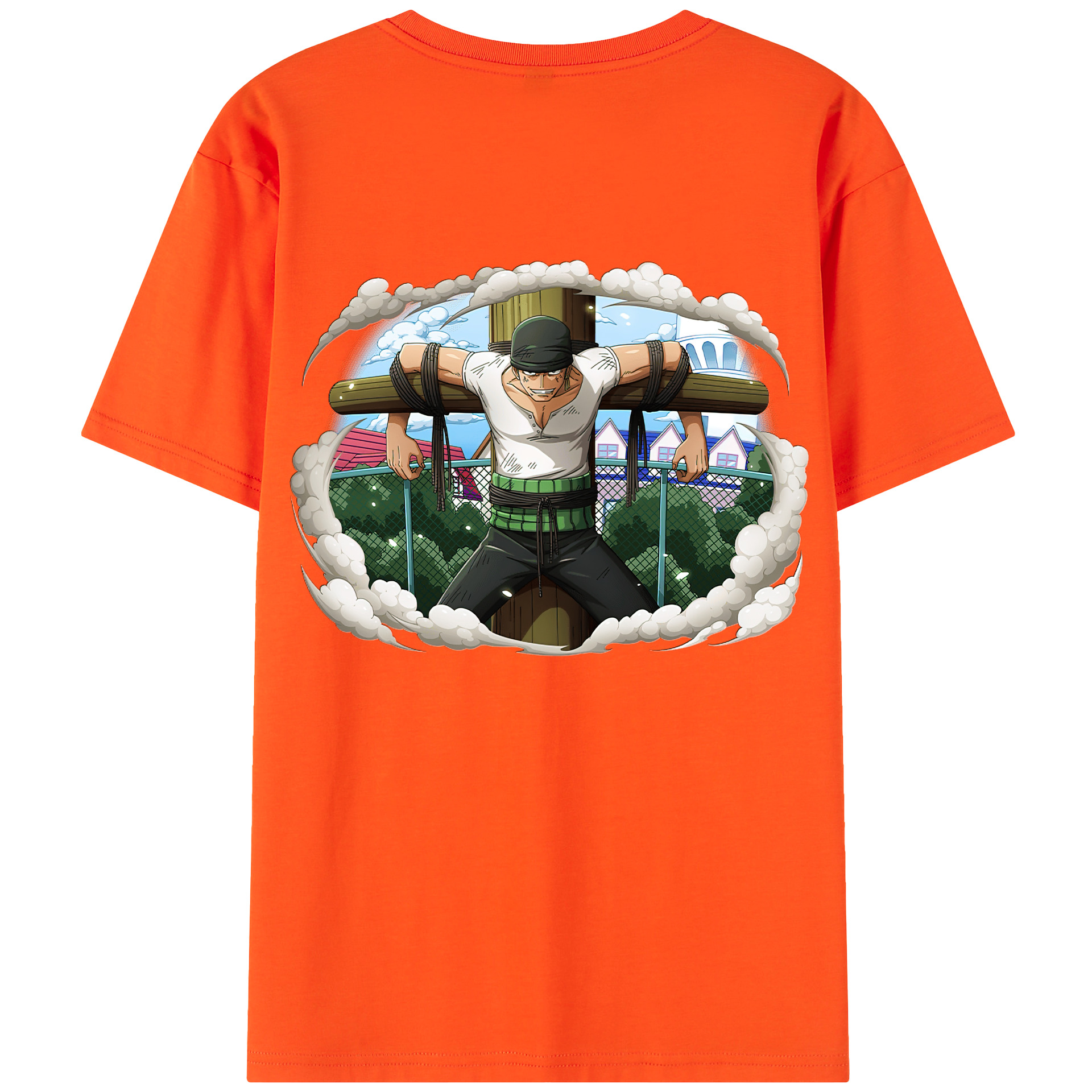 ワンピース ロロノア・ゾロ ONE PIECE Roronoa Zoro 綿100％半袖Tシャツ（背面プリント）