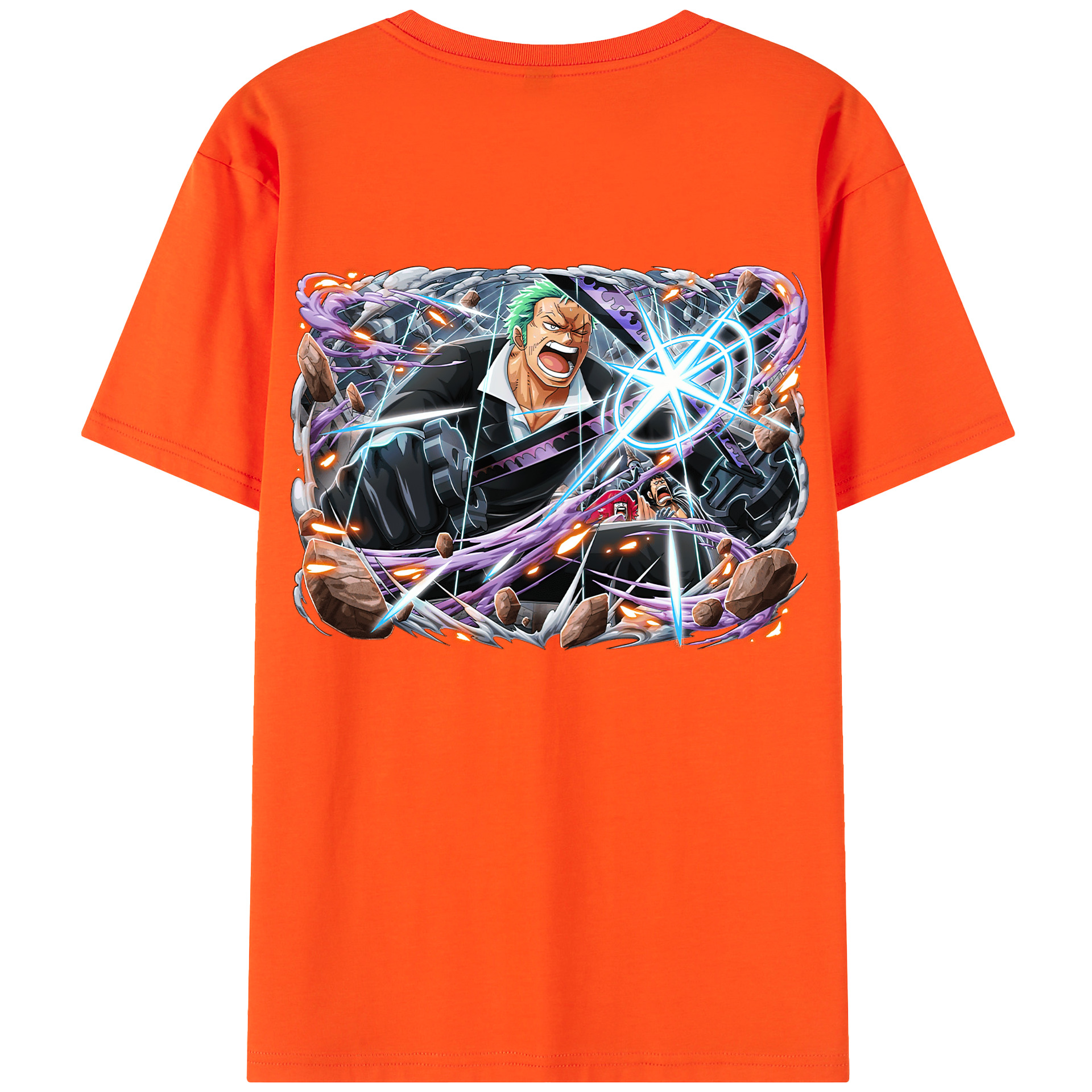 ワンピース ロロノア・ゾロ ONE PIECE Roronoa Zoro 綿100％半袖Tシャツ（背面プリント）