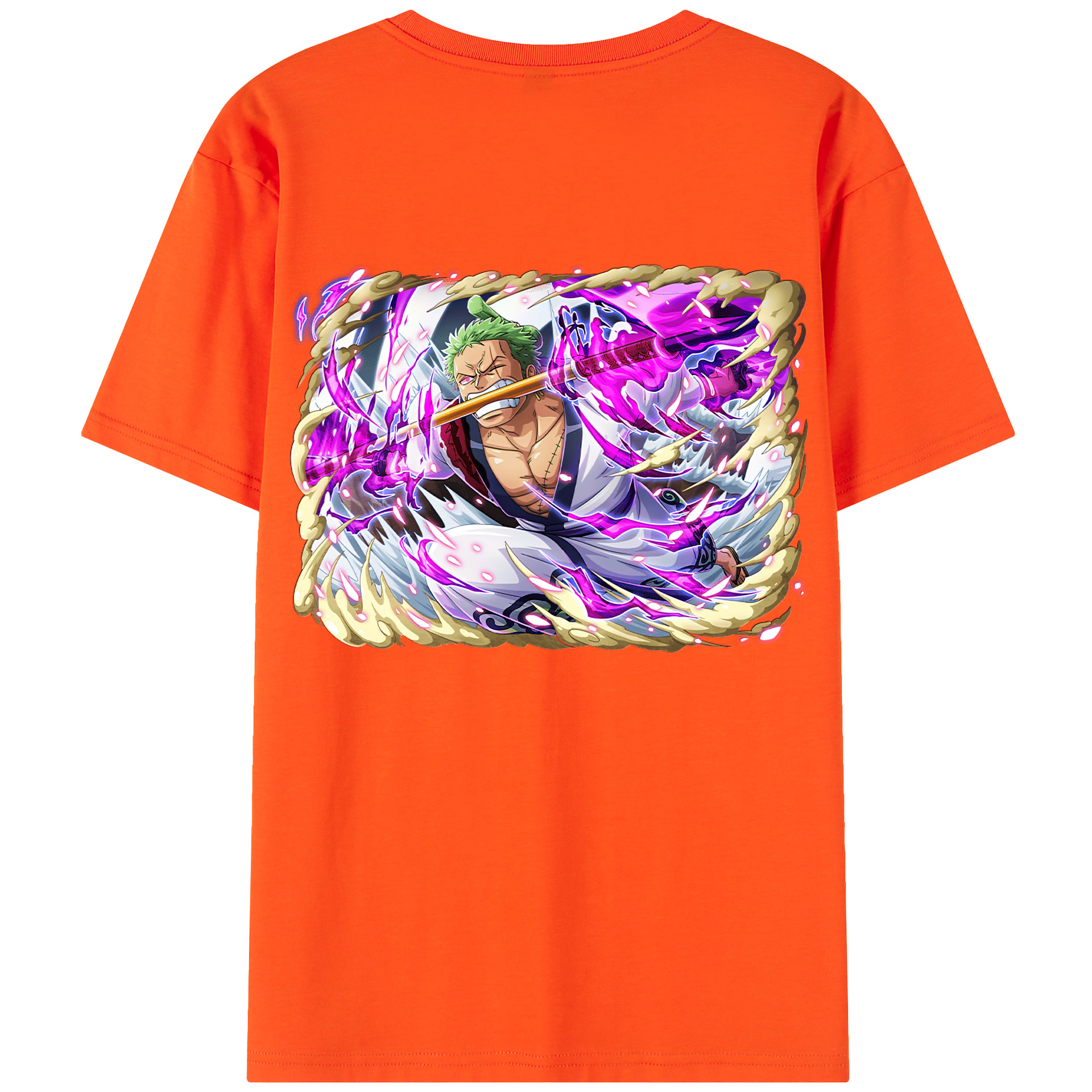 ワンピース ロロノア・ゾロ ONE PIECE Roronoa Zoro 綿100％半袖Tシャツ（背面プリント）