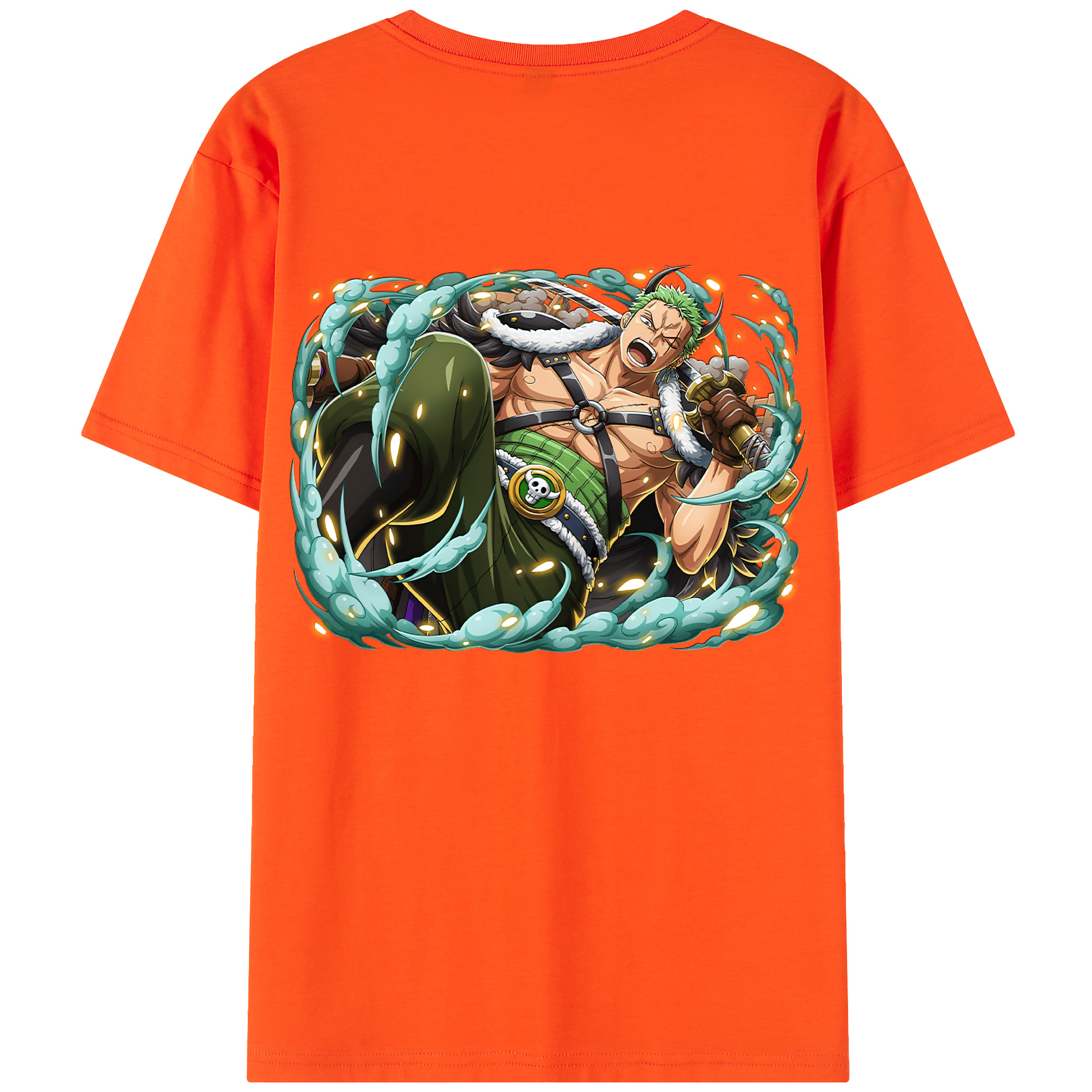 ワンピース ロロノア・ゾロ ONE PIECE Roronoa Zoro 綿100％半袖Tシャツ（背面プリント）