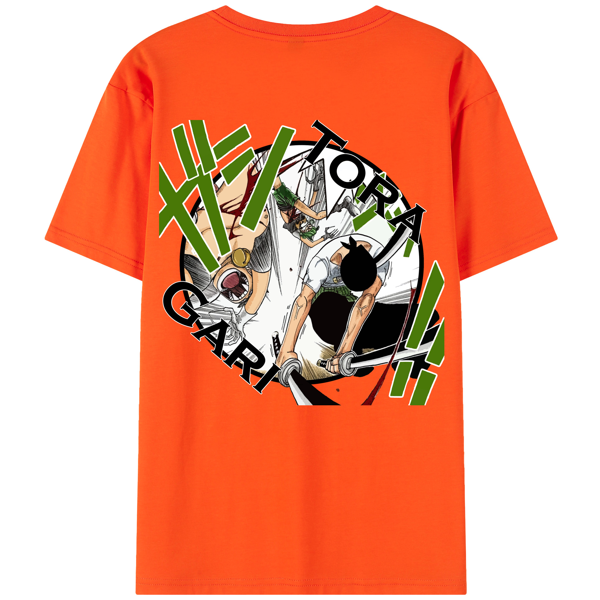 ワンピース ロロノア・ゾロ ONE PIECE Roronoa Zoro 綿100％半袖Tシャツ（背面プリント）