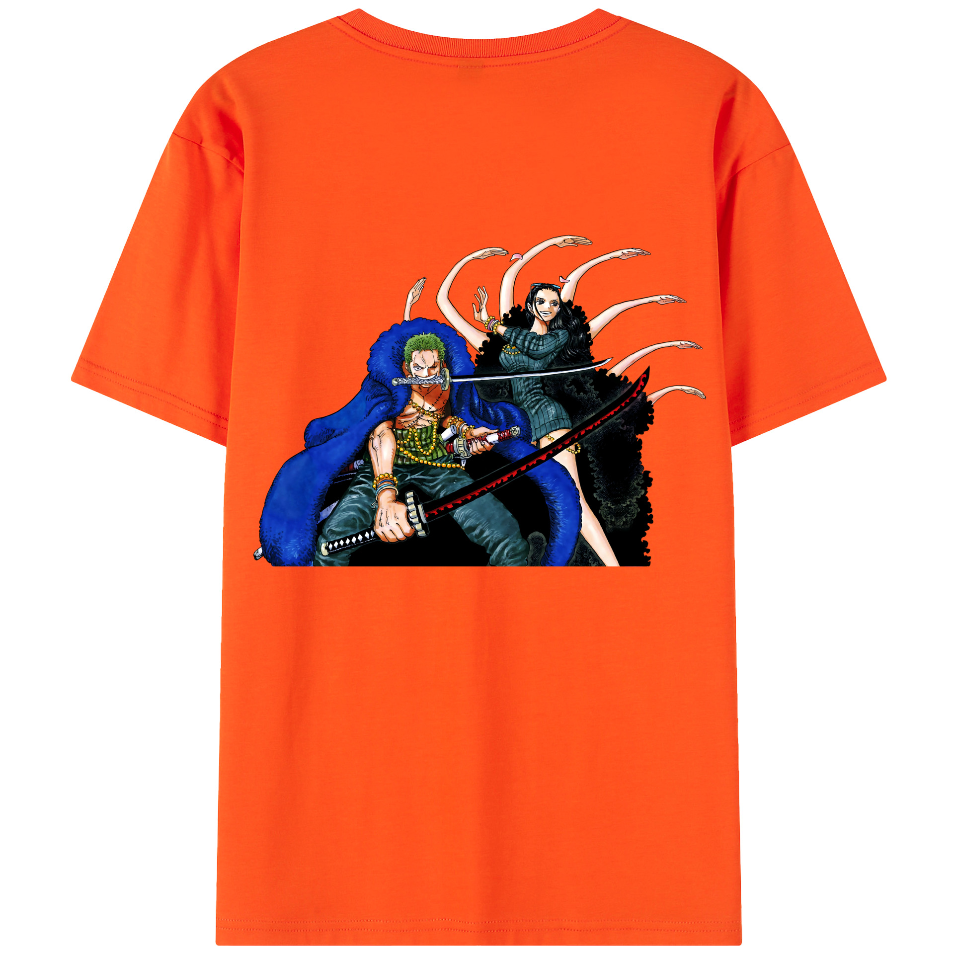 ワンピース ロロノア・ゾロ ONE PIECE Roronoa Zoro 綿100％半袖Tシャツ（背面プリント）