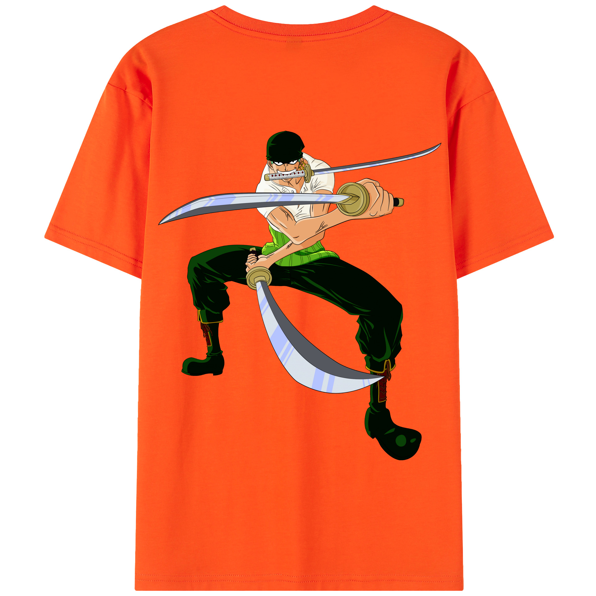 ワンピース ロロノア・ゾロ ONE PIECE Roronoa Zoro 綿100％半袖Tシャツ（背面プリント）
