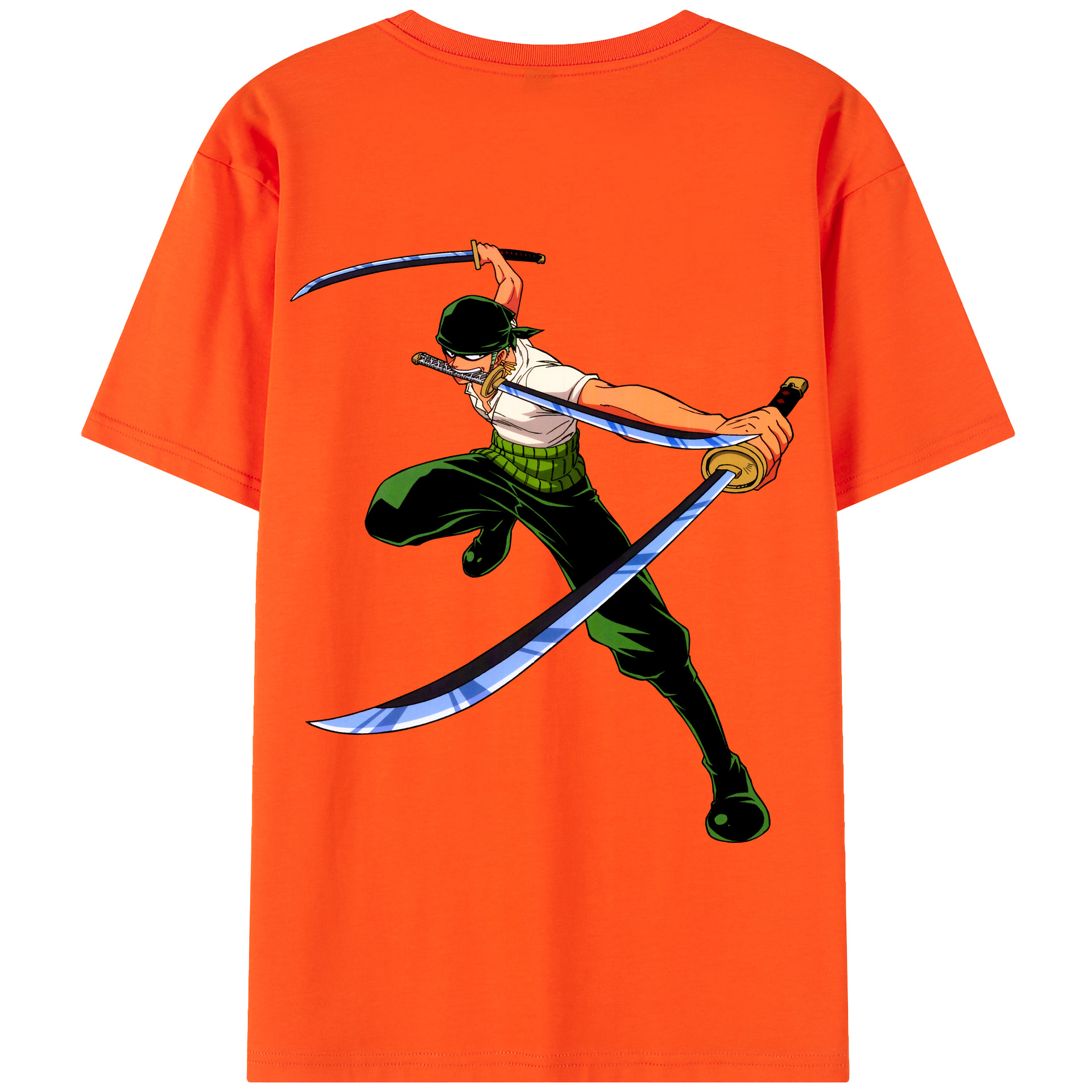 ワンピース ロロノア・ゾロ ONE PIECE Roronoa Zoro 綿100％半袖Tシャツ（背面プリント）