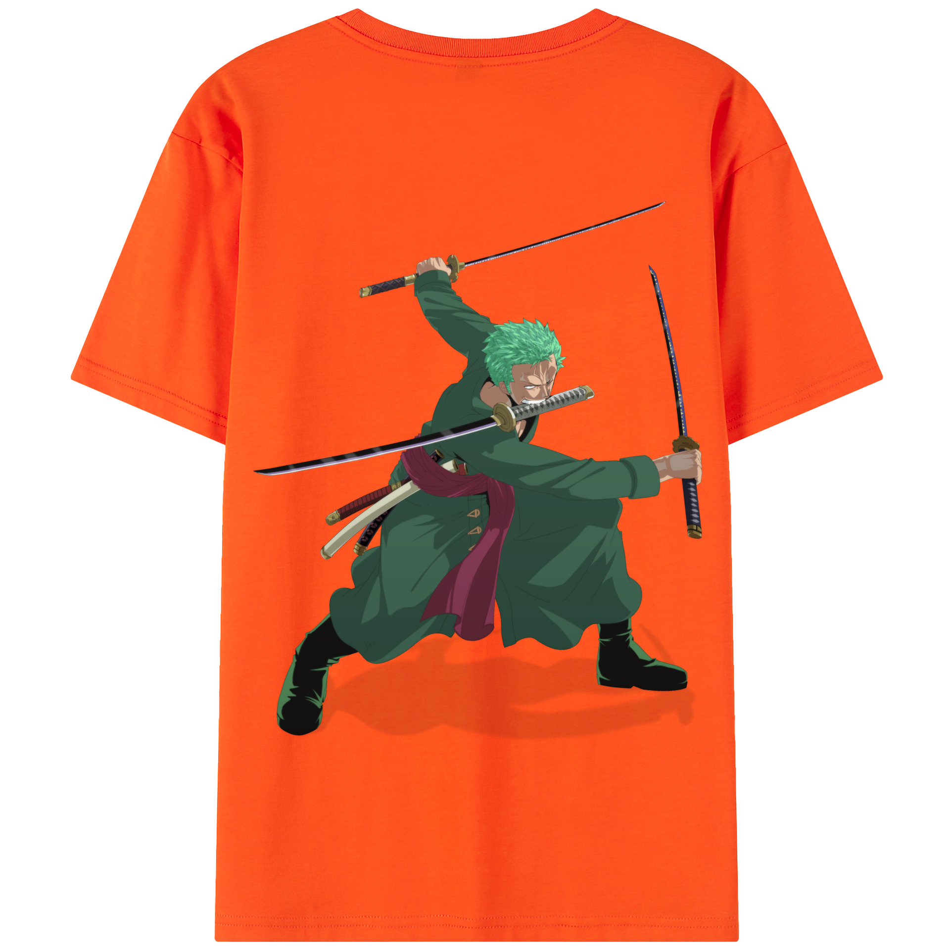 ワンピース ロロノア・ゾロ ONE PIECE Roronoa Zoro 綿100％半袖Tシャツ（背面プリント）