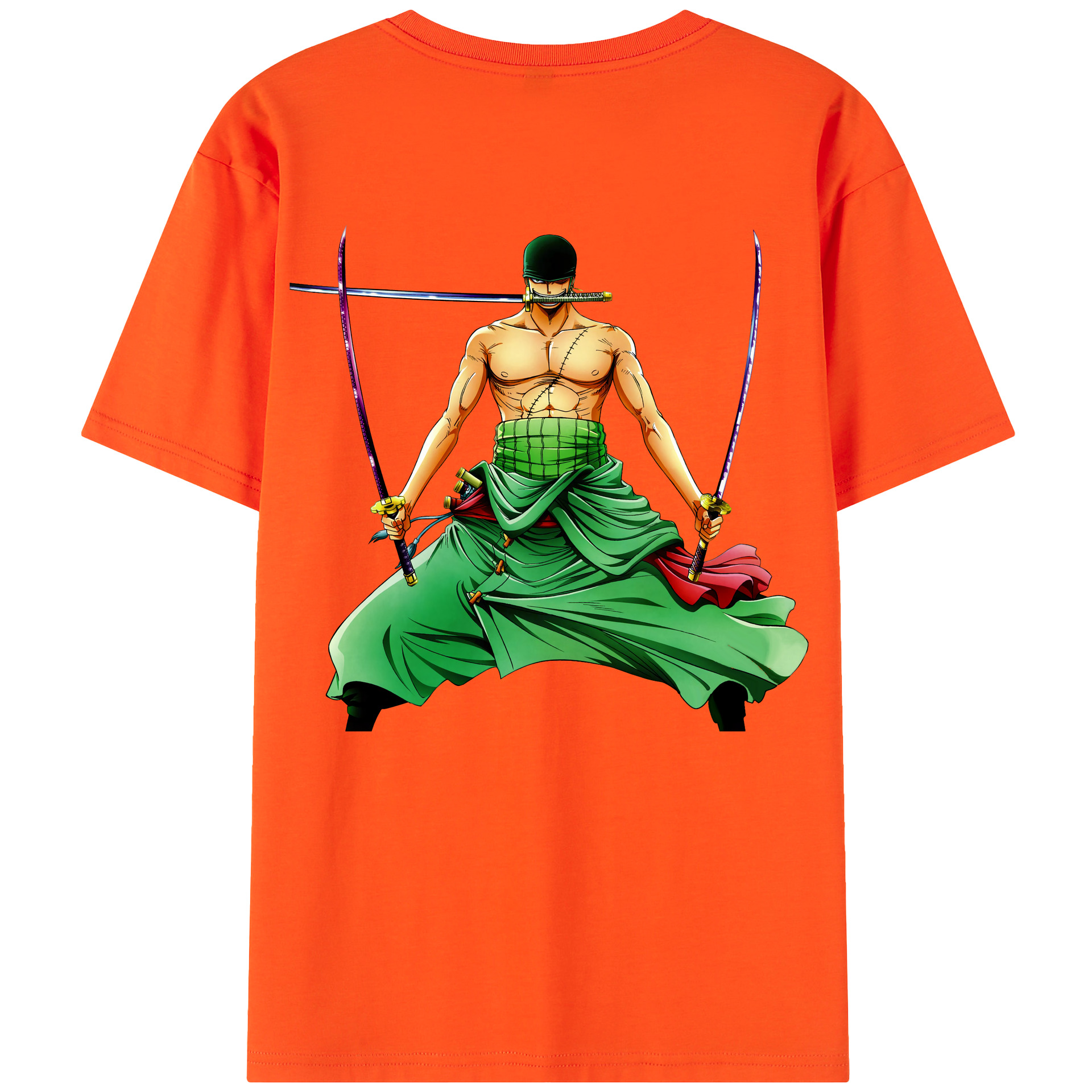 ワンピース ロロノア・ゾロ ONE PIECE Roronoa Zoro 綿100％半袖Tシャツ（背面プリント）