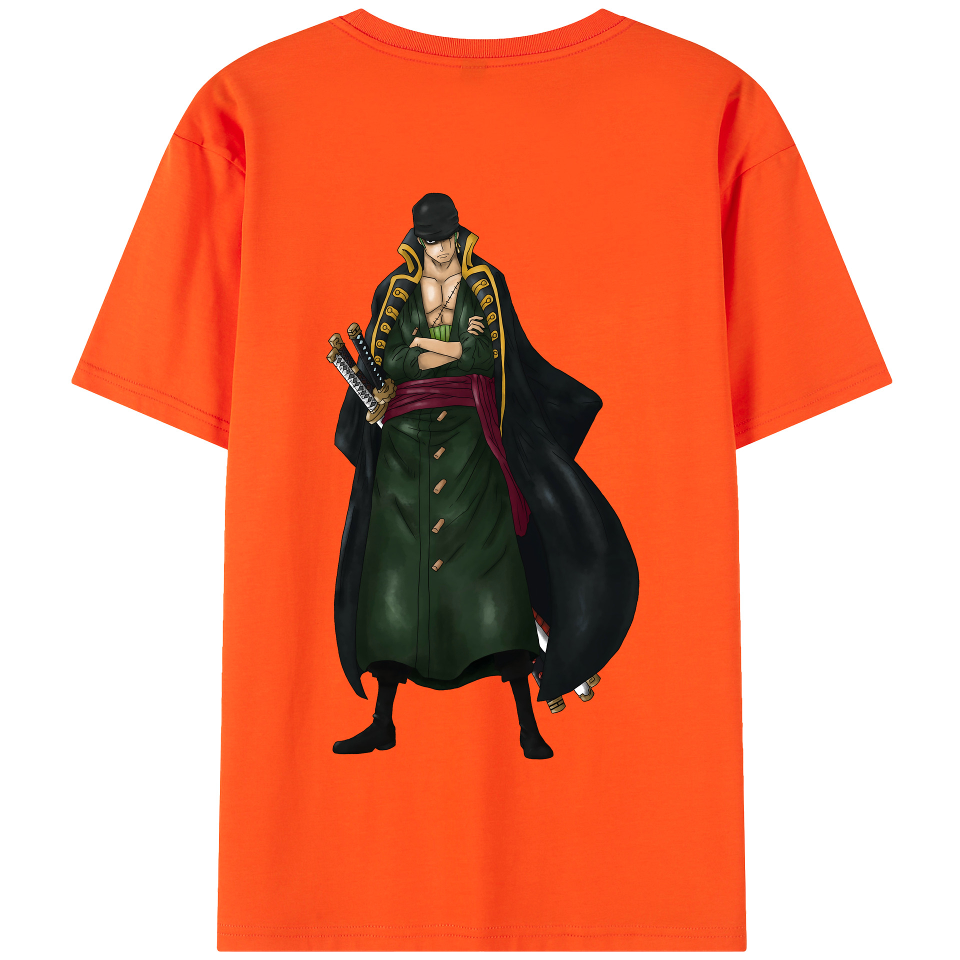 ワンピース ロロノア・ゾロ ONE PIECE Roronoa Zoro 綿100％半袖Tシャツ（背面プリント）