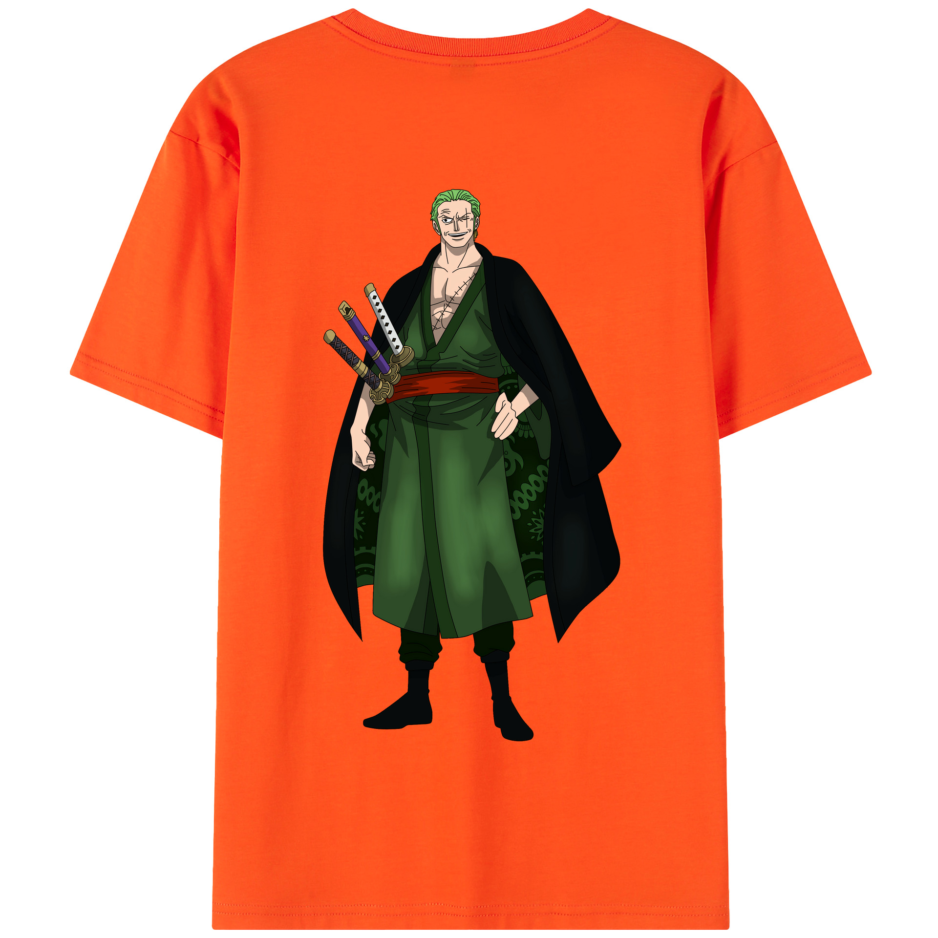 ワンピース ロロノア・ゾロ ONE PIECE Roronoa Zoro 綿100％半袖Tシャツ（背面プリント）