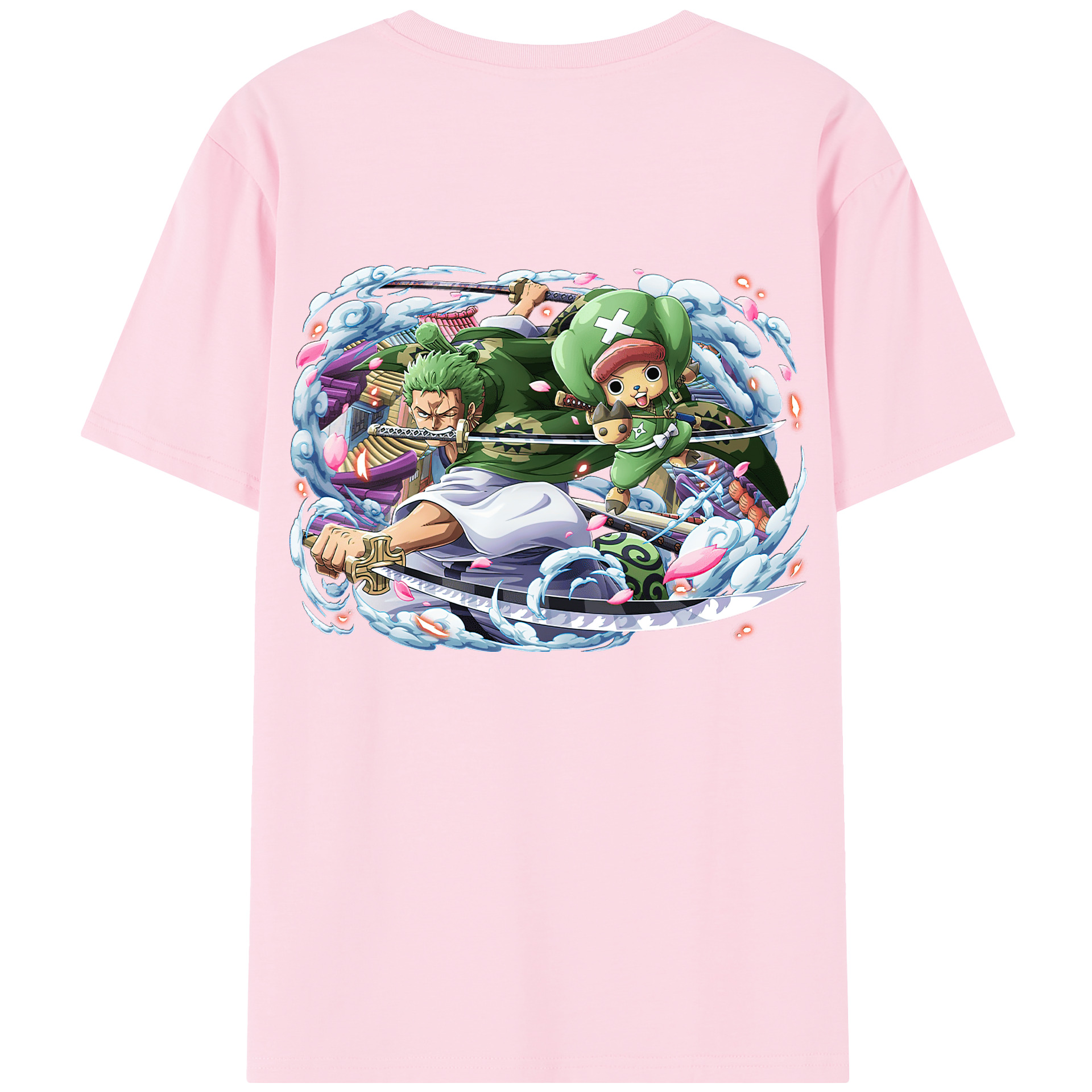 ワンピース ロロノア・ゾロ ONE PIECE Roronoa Zoro 綿100％半袖Tシャツ（背面プリント）