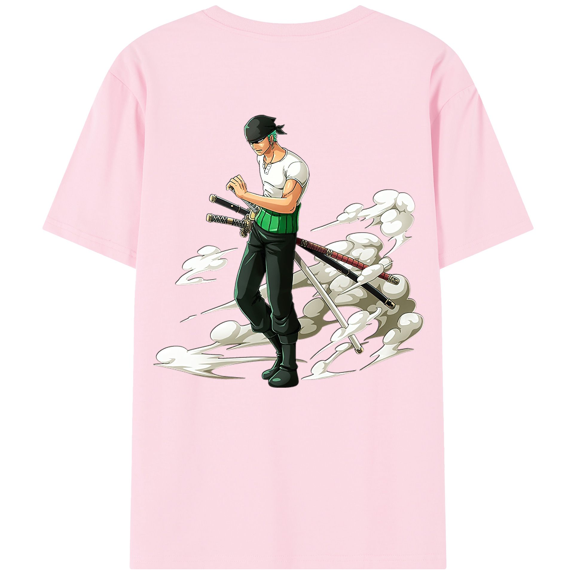 ワンピース ロロノア・ゾロ ONE PIECE Roronoa Zoro 綿100％半袖Tシャツ（背面プリント）