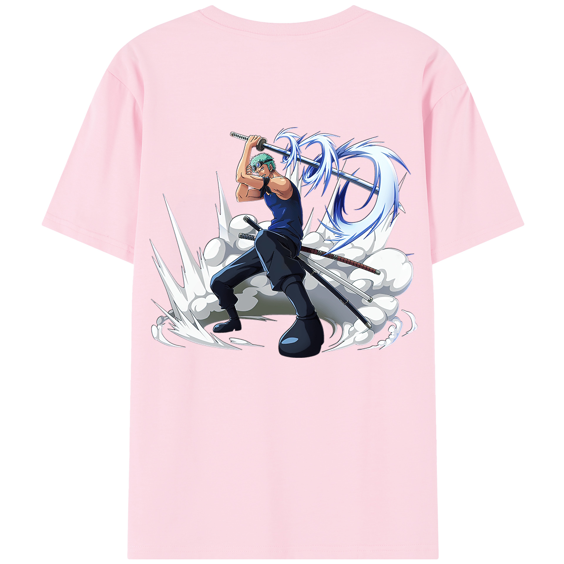 ワンピース ロロノア・ゾロ ONE PIECE Roronoa Zoro 綿100％半袖Tシャツ（背面プリント）