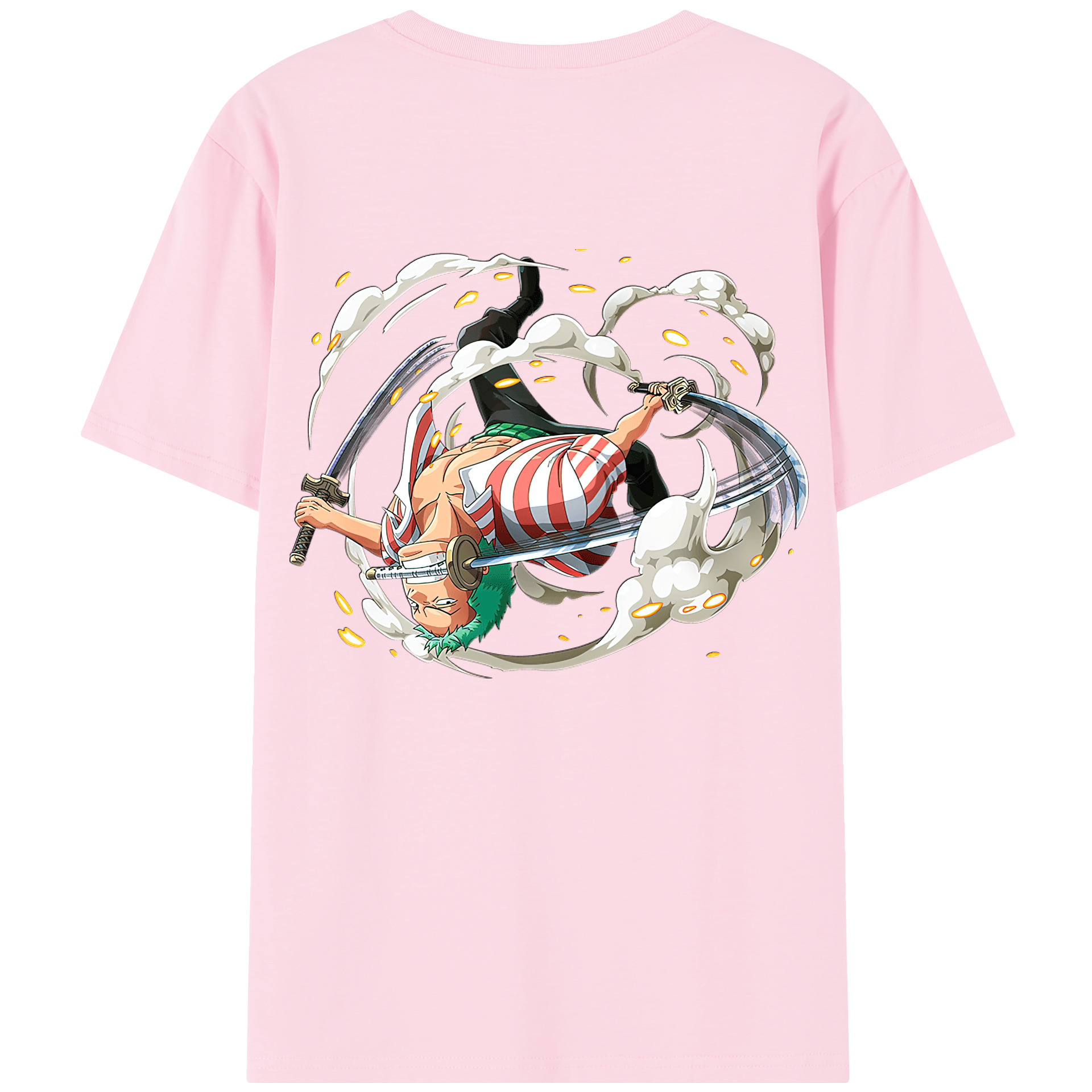 ワンピース ロロノア・ゾロ ONE PIECE Roronoa Zoro 綿100％半袖Tシャツ（背面プリント）