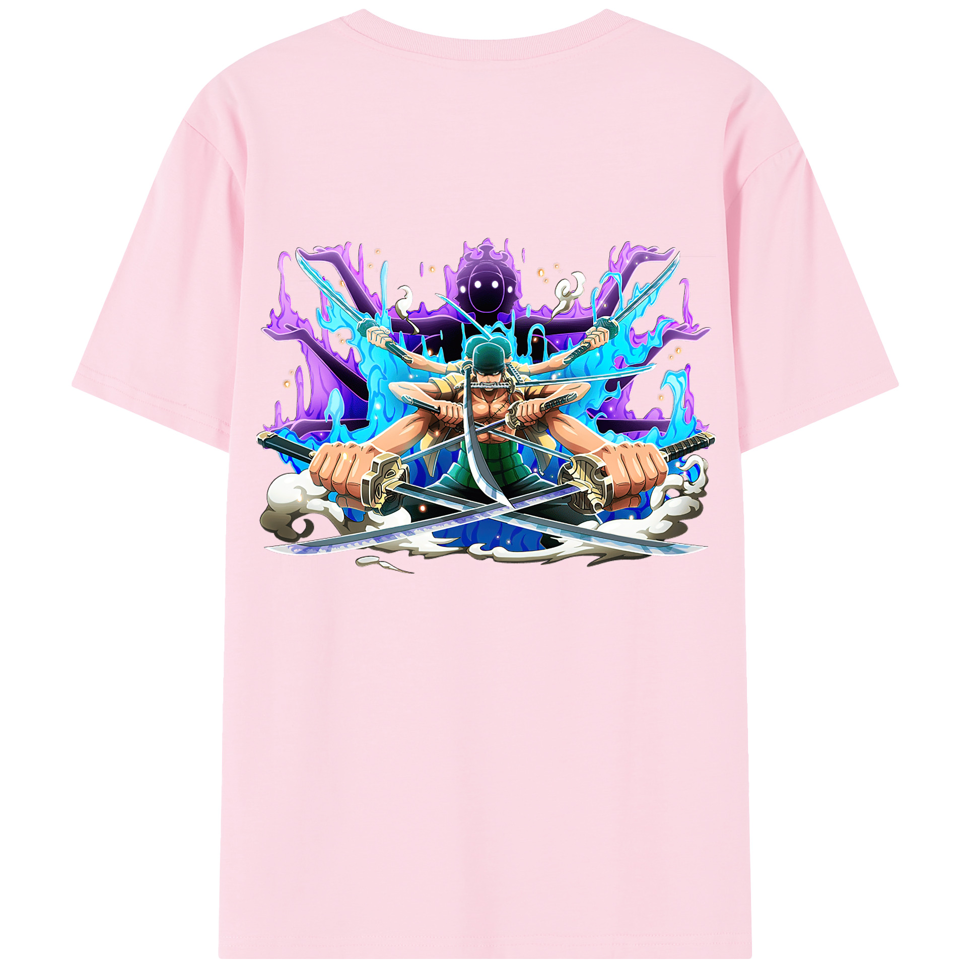 ワンピース ロロノア・ゾロ ONE PIECE Roronoa Zoro 綿100％半袖Tシャツ（背面プリント）