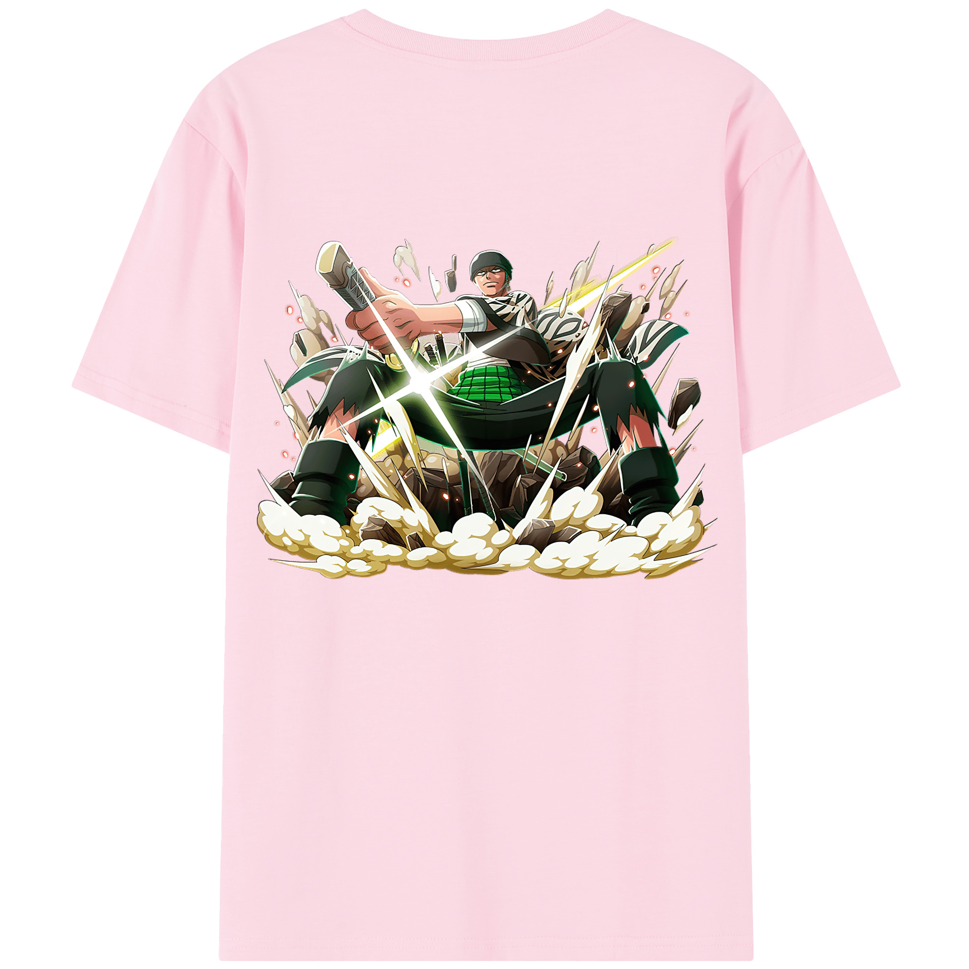 ワンピース ロロノア・ゾロ ONE PIECE Roronoa Zoro 綿100％半袖Tシャツ（背面プリント）