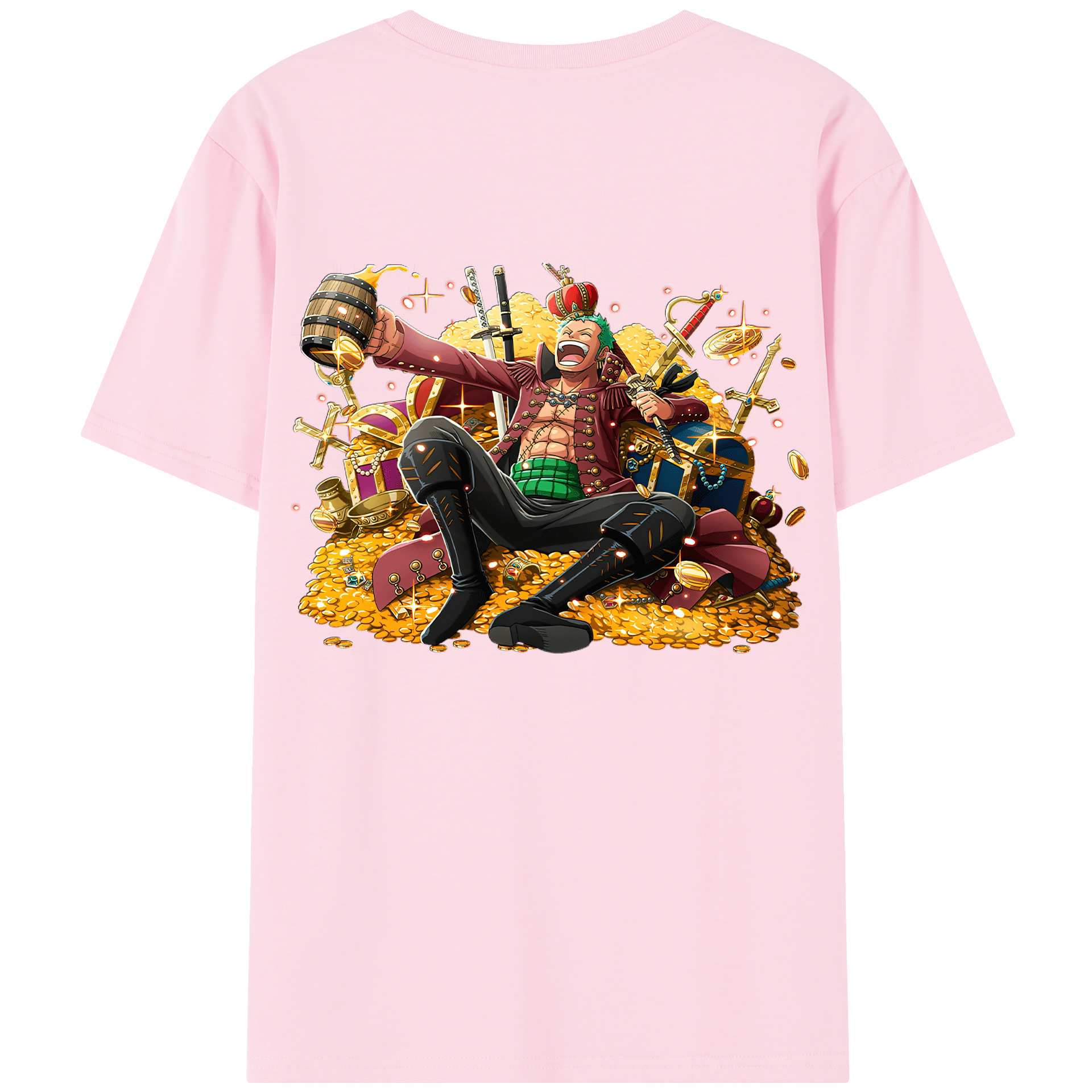 ワンピース ロロノア・ゾロ ONE PIECE Roronoa Zoro 綿100％半袖Tシャツ（背面プリント）