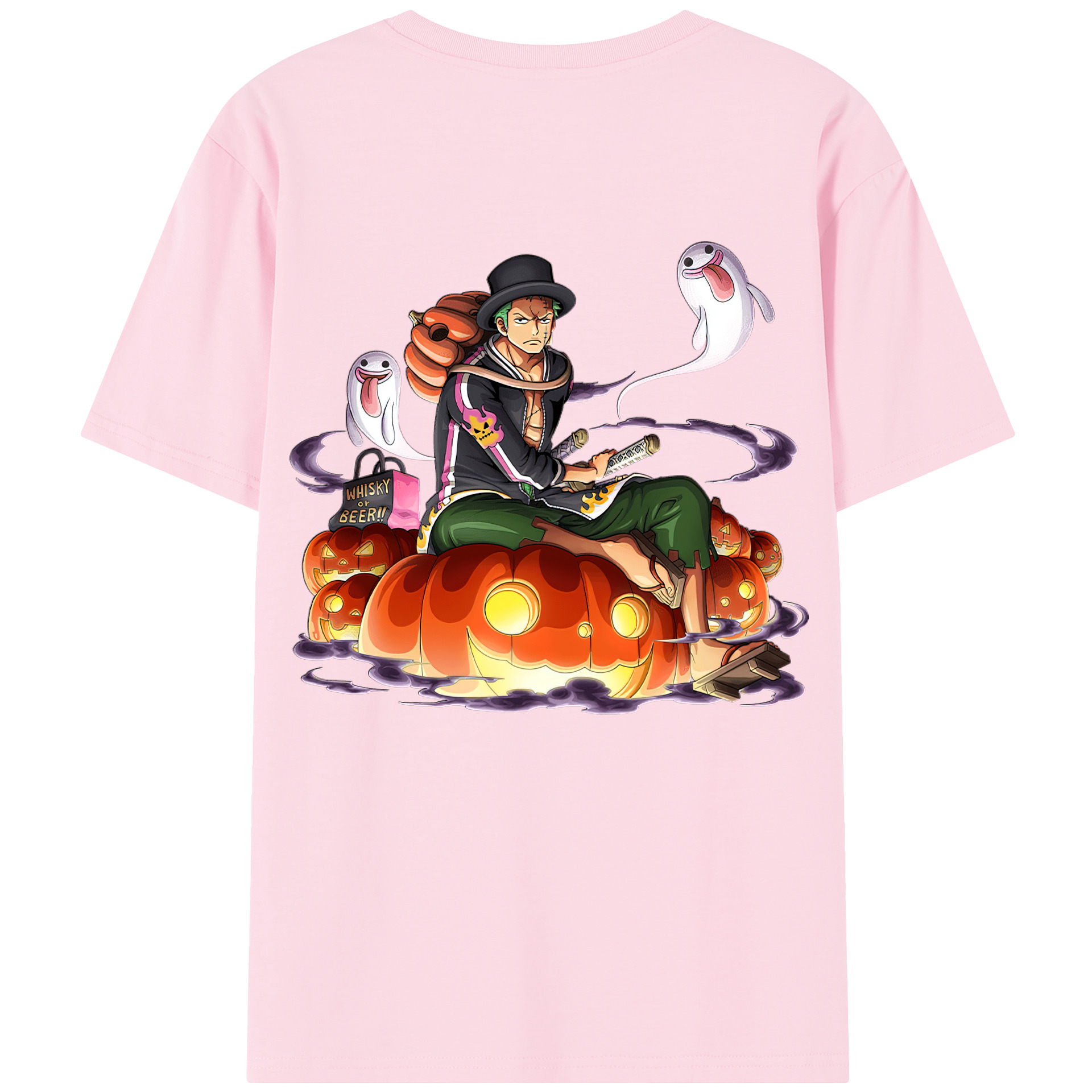 ワンピース ロロノア・ゾロ ONE PIECE Roronoa Zoro 綿100％半袖Tシャツ（背面プリント）