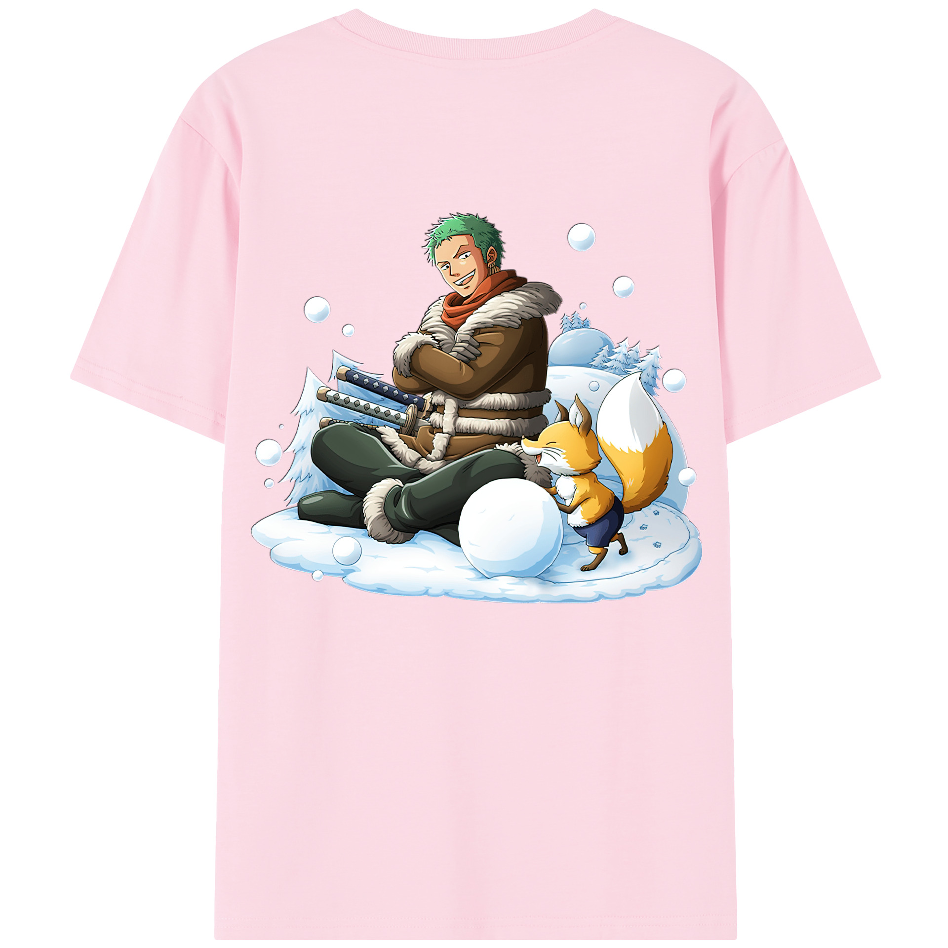ワンピース ロロノア・ゾロ ONE PIECE Roronoa Zoro 綿100％半袖Tシャツ（背面プリント）