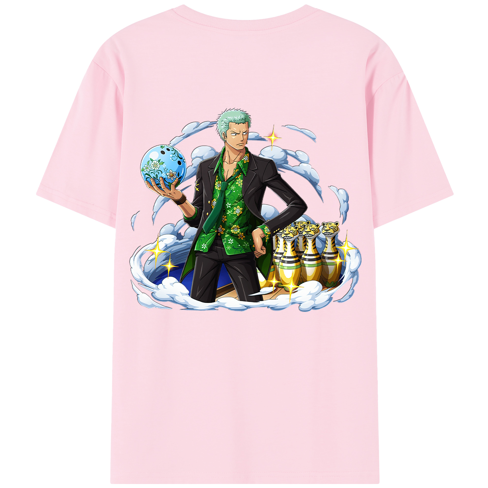 ワンピース ロロノア・ゾロ ONE PIECE Roronoa Zoro 綿100％半袖Tシャツ（背面プリント）