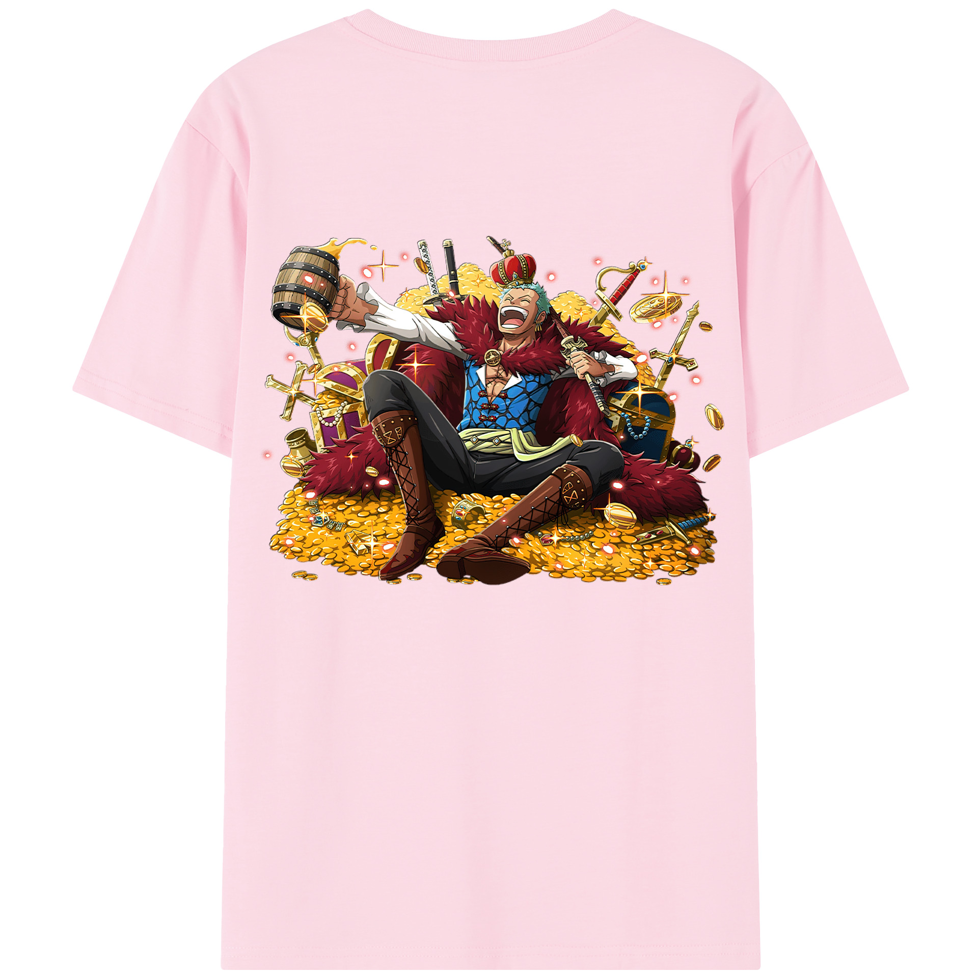 ワンピース ロロノア・ゾロ ONE PIECE Roronoa Zoro 綿100％半袖Tシャツ（背面プリント）