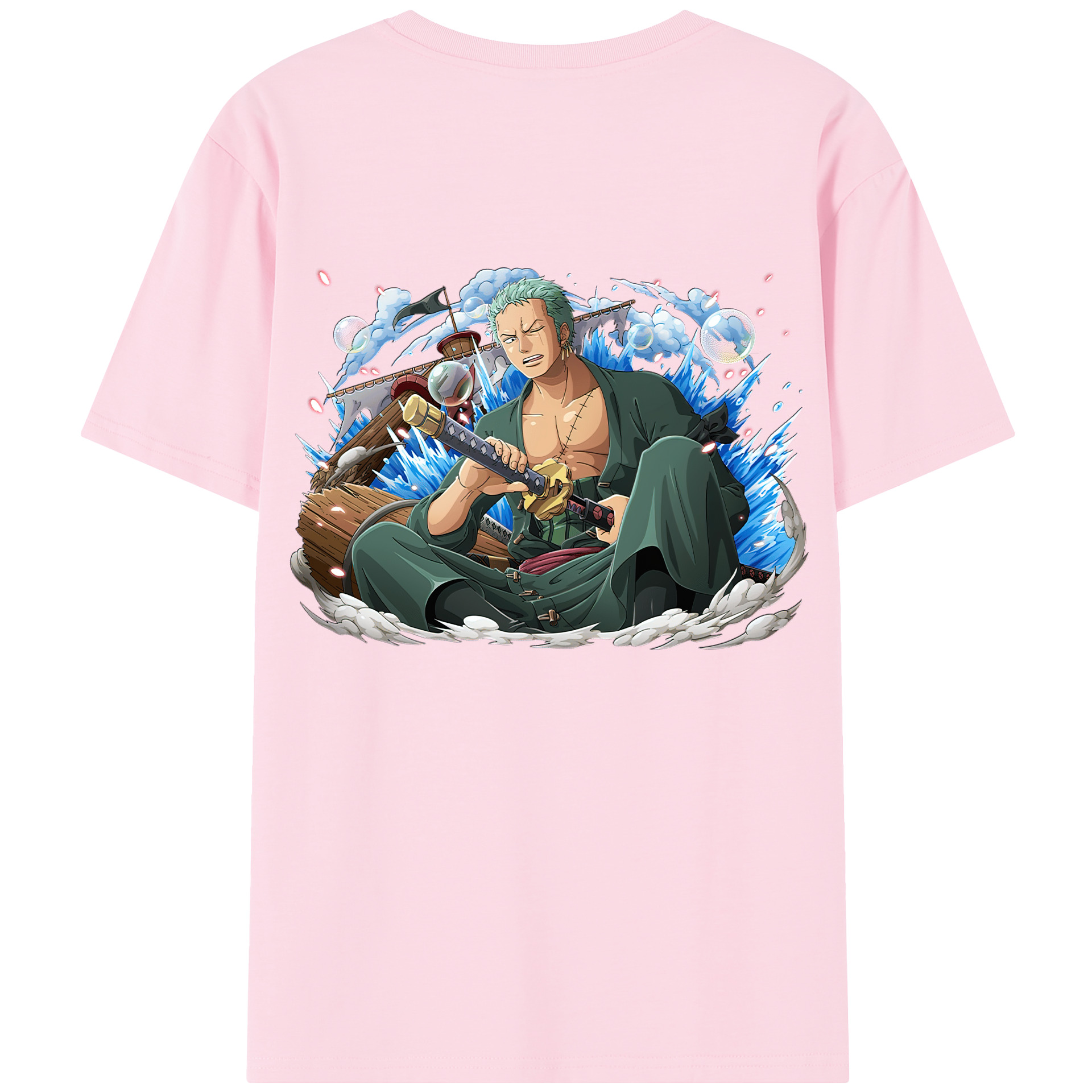 ワンピース ロロノア・ゾロ ONE PIECE Roronoa Zoro 綿100％半袖Tシャツ（背面プリント）