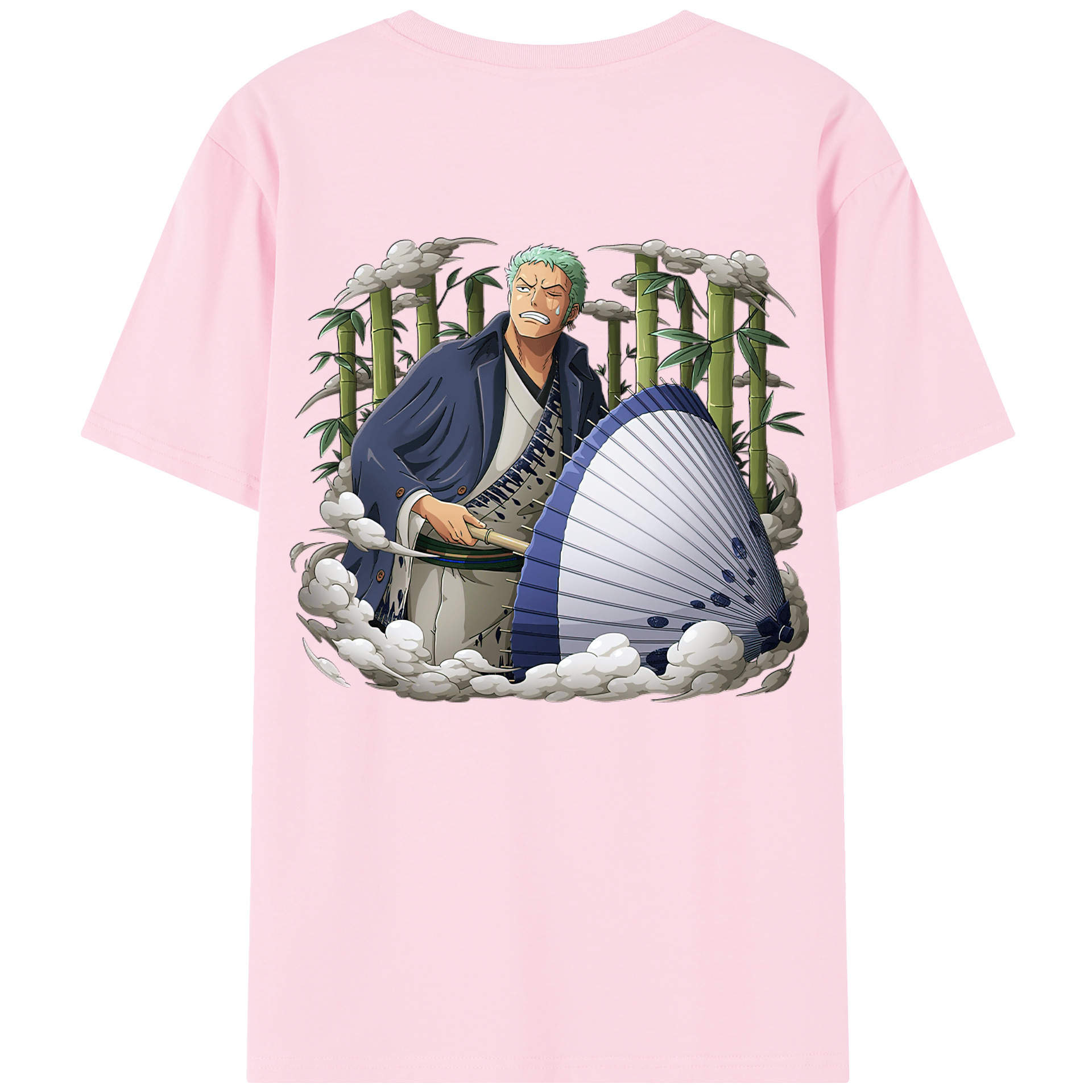 ワンピース ロロノア・ゾロ ONE PIECE Roronoa Zoro 綿100％半袖Tシャツ（背面プリント）