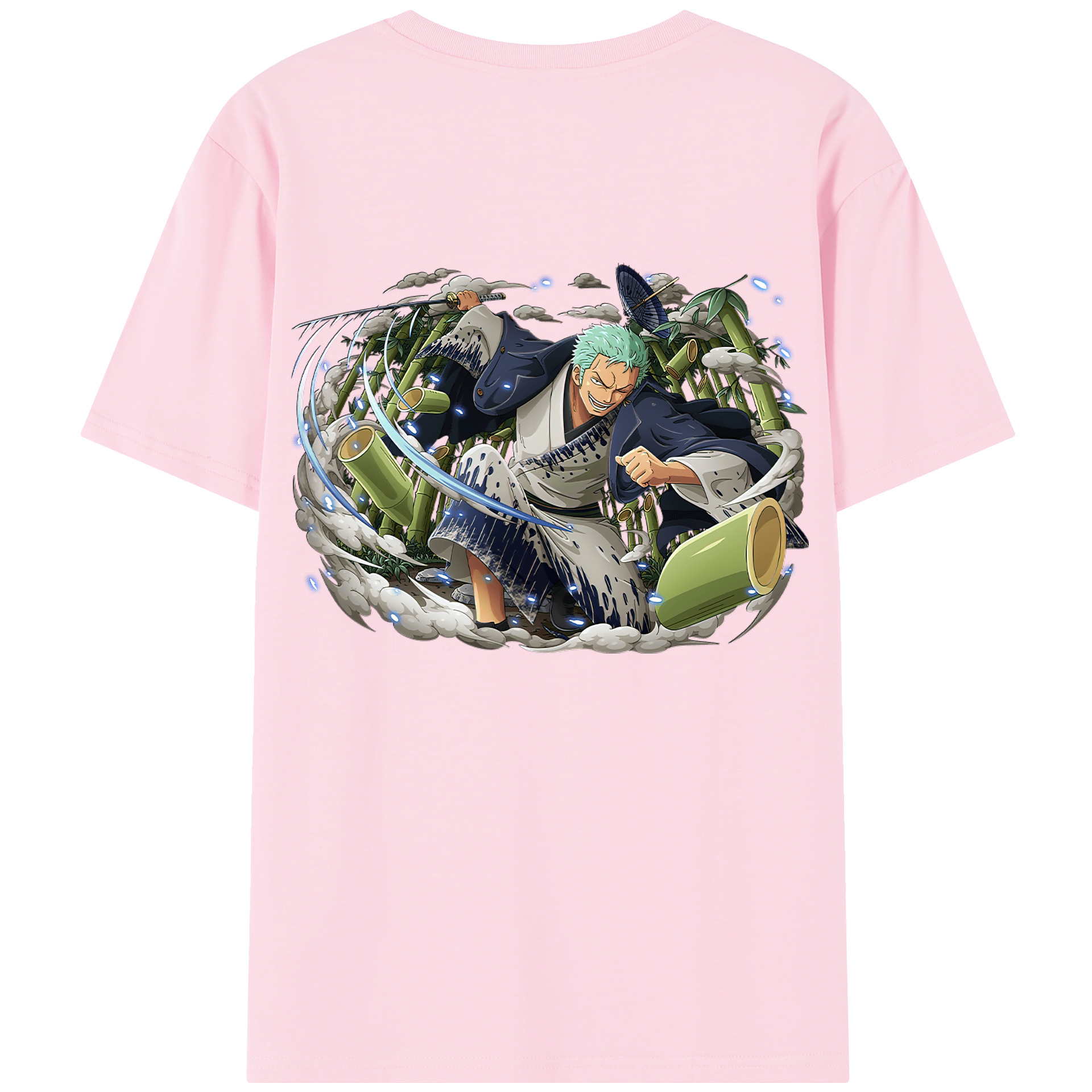ワンピース ロロノア・ゾロ ONE PIECE Roronoa Zoro 綿100％半袖Tシャツ（背面プリント）