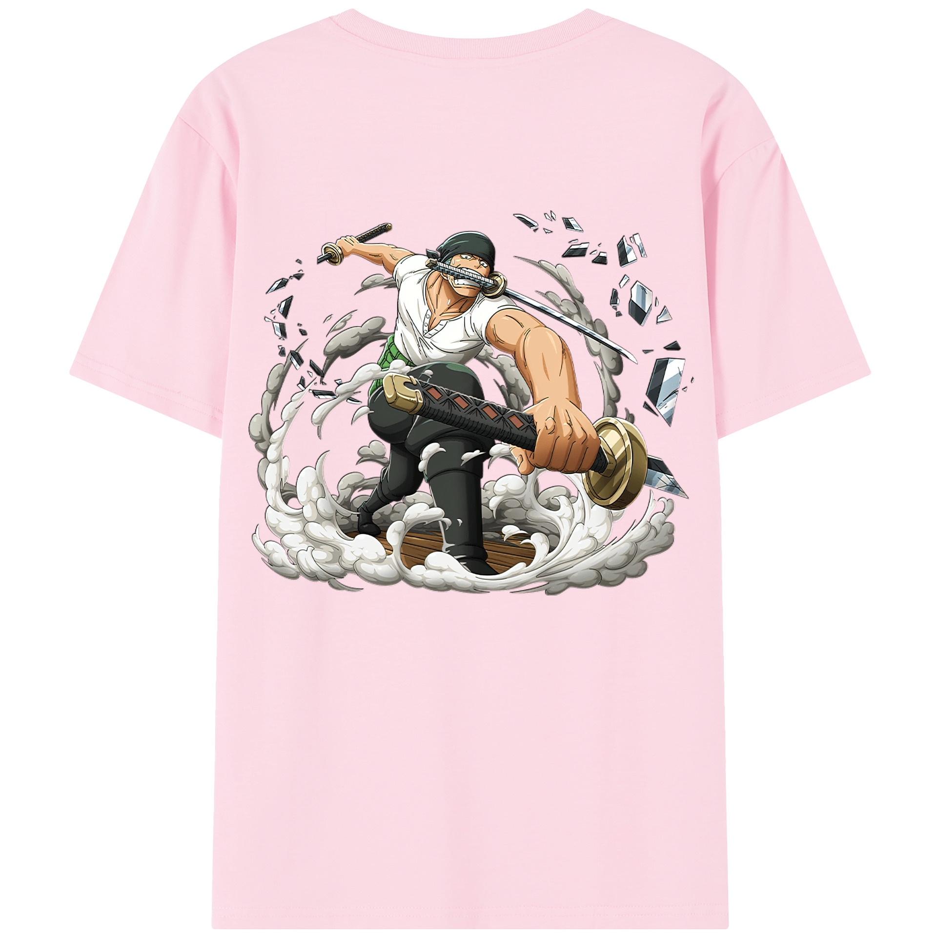 ワンピース ロロノア・ゾロ ONE PIECE Roronoa Zoro 綿100％半袖Tシャツ（背面プリント）