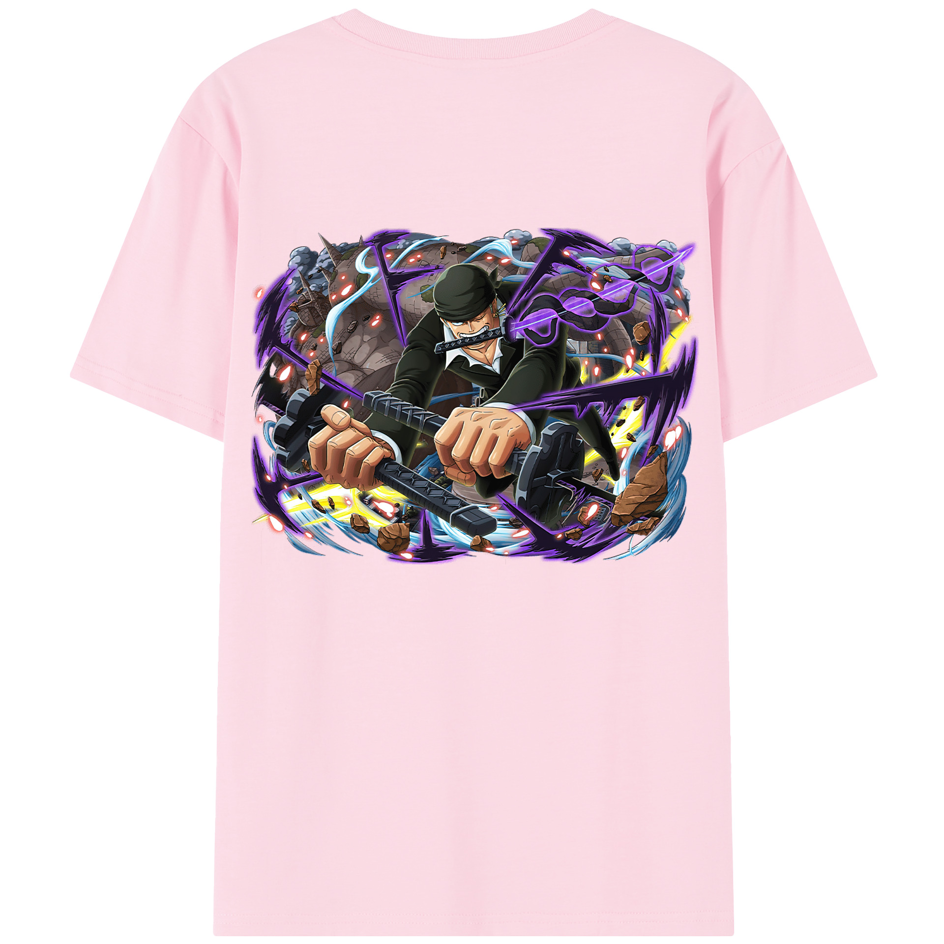 ワンピース ロロノア・ゾロ ONE PIECE Roronoa Zoro 綿100％半袖Tシャツ（背面プリント）
