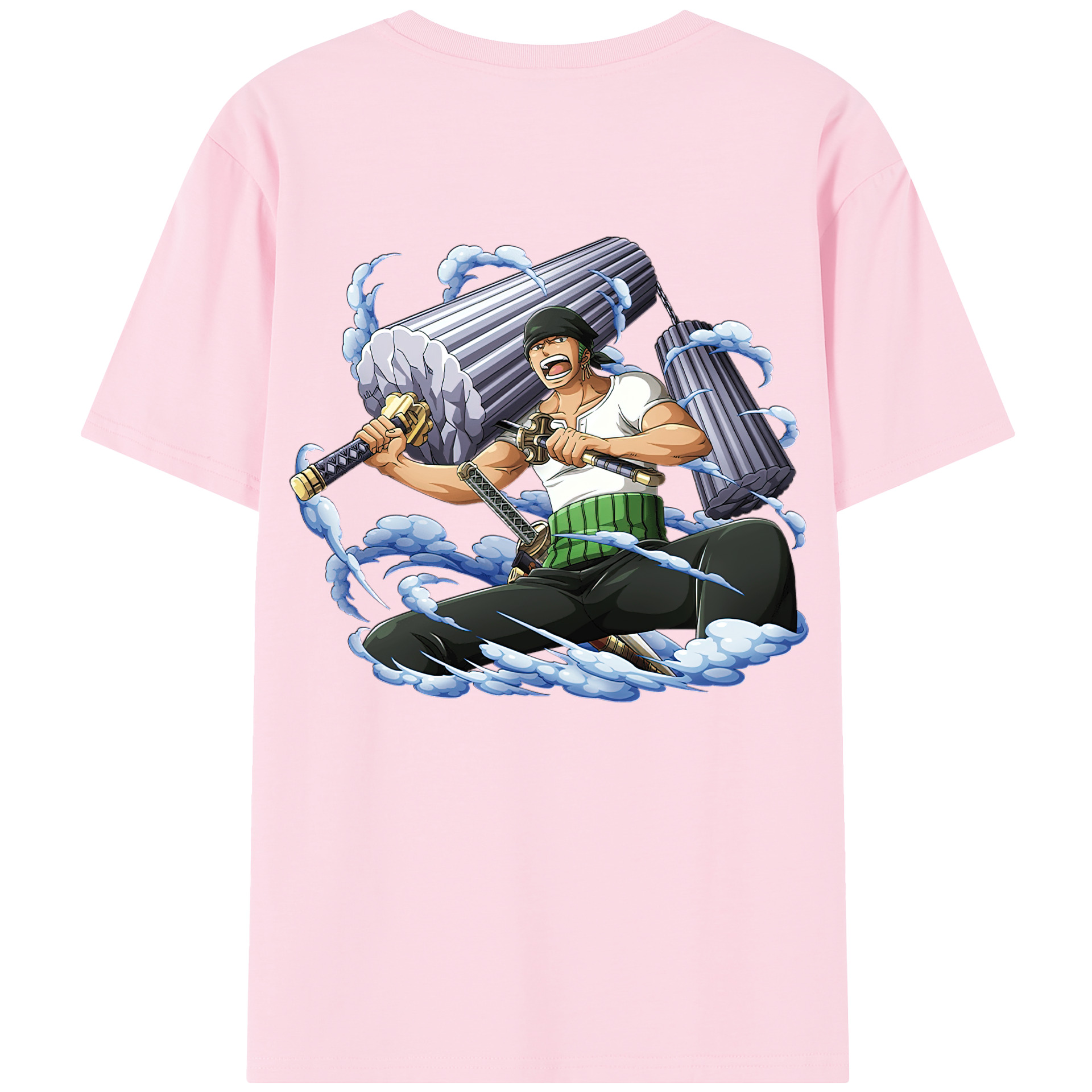 ワンピース ロロノア・ゾロ ONE PIECE Roronoa Zoro 綿100％半袖Tシャツ（背面プリント）