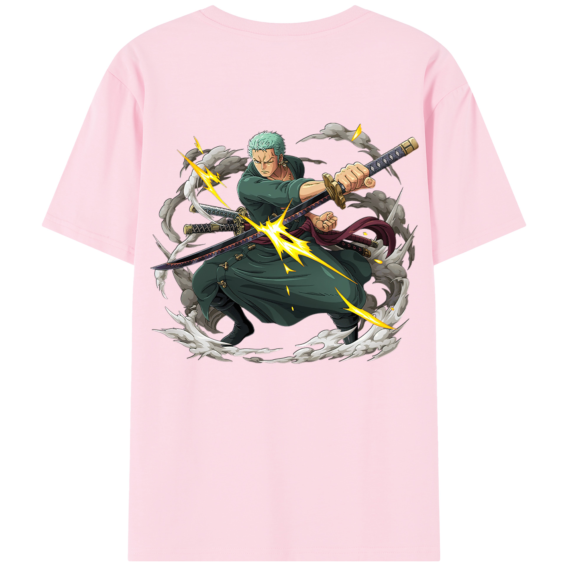 ワンピース ロロノア・ゾロ ONE PIECE Roronoa Zoro 綿100％半袖Tシャツ（背面プリント）