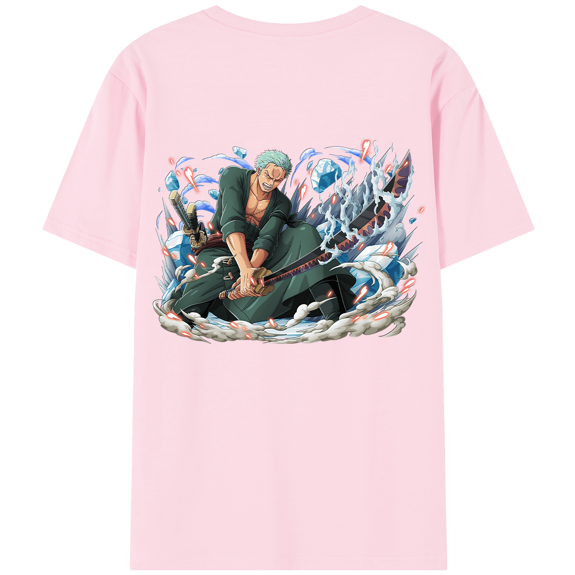 ワンピース ロロノア・ゾロ ONE PIECE Roronoa Zoro 綿100％半袖Tシャツ（背面プリント）