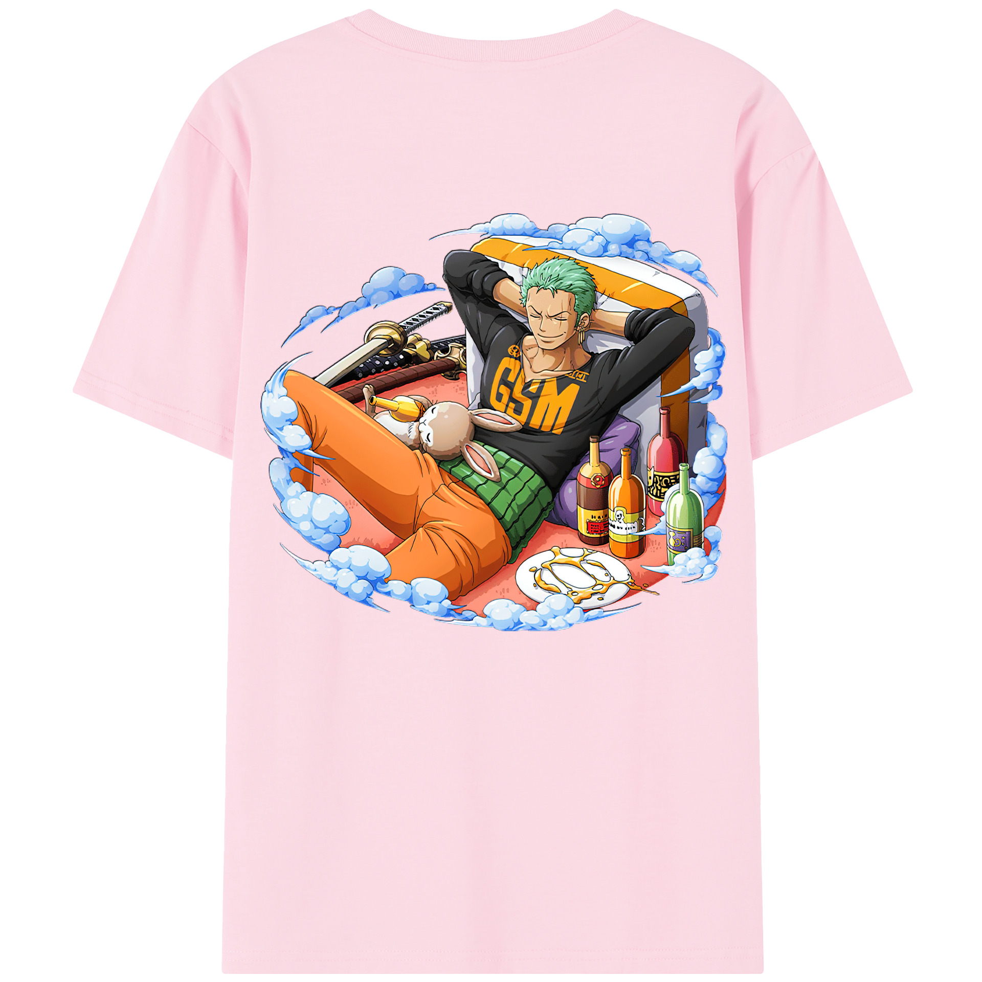 ワンピース ロロノア・ゾロ ONE PIECE Roronoa Zoro 綿100％半袖Tシャツ（背面プリント）