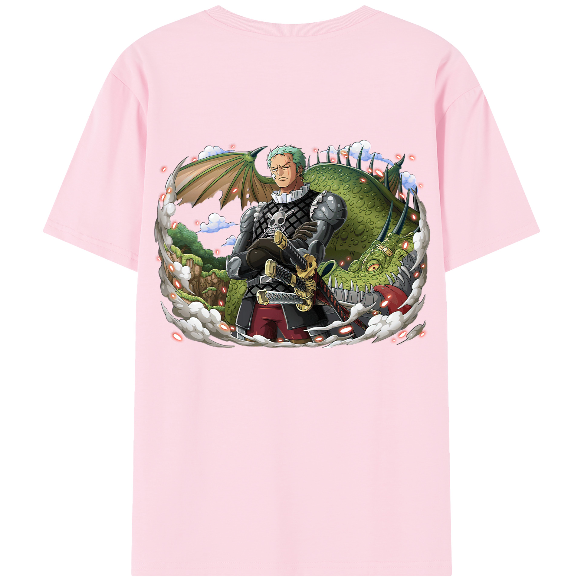 ワンピース ロロノア・ゾロ ONE PIECE Roronoa Zoro 綿100％半袖Tシャツ（背面プリント）