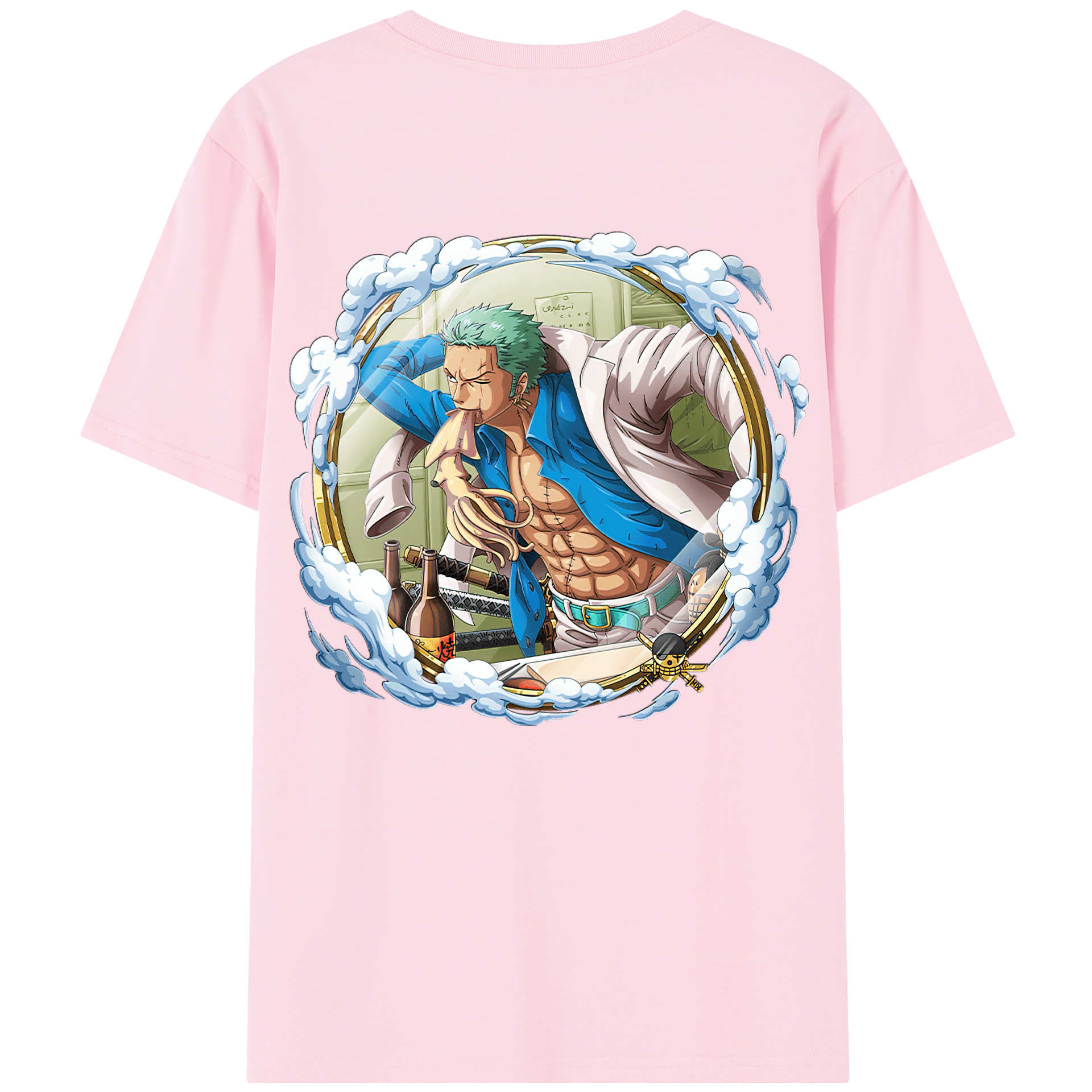 ワンピース ロロノア・ゾロ ONE PIECE Roronoa Zoro 綿100％半袖Tシャツ（背面プリント）