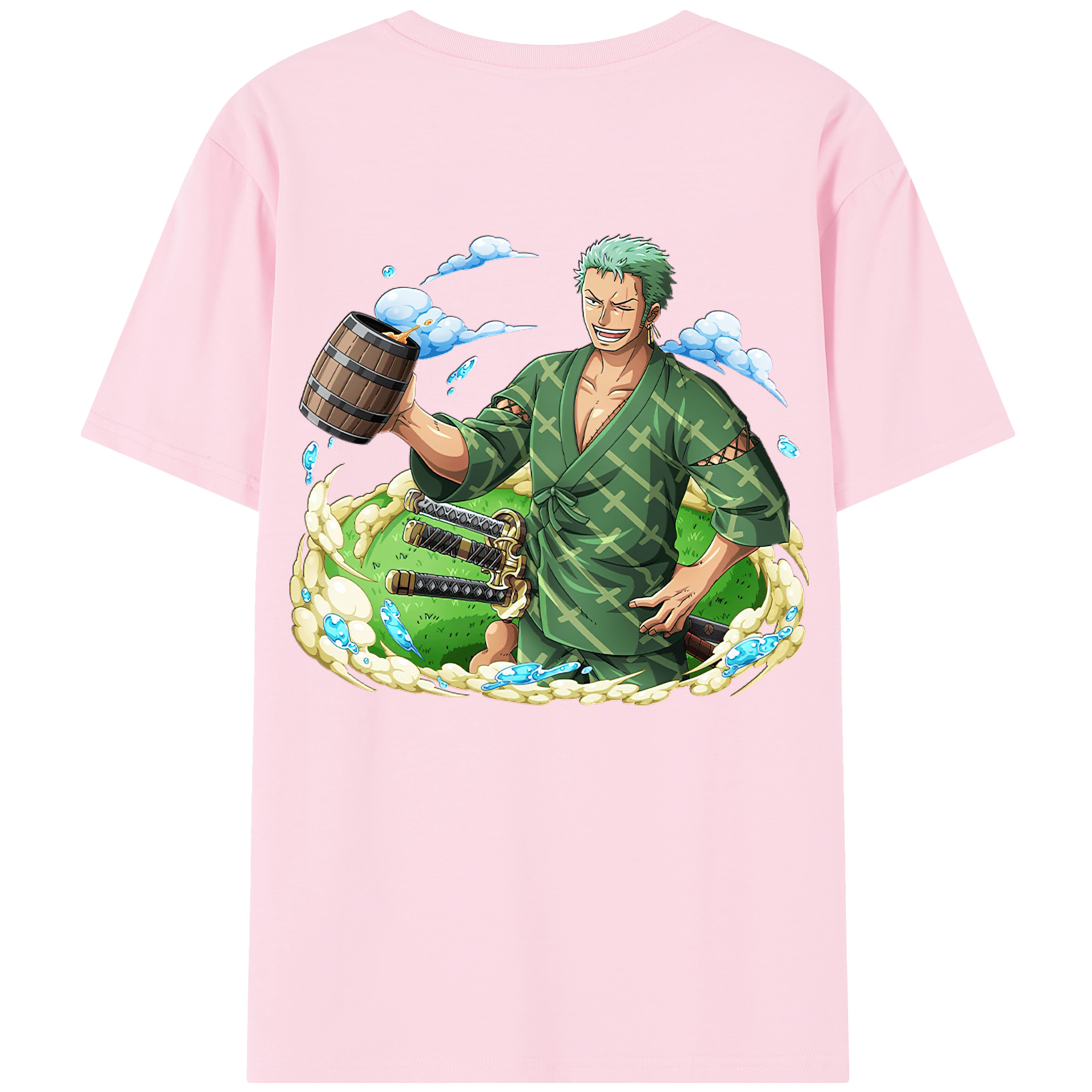 ワンピース ロロノア・ゾロ ONE PIECE Roronoa Zoro 綿100％半袖Tシャツ（背面プリント）